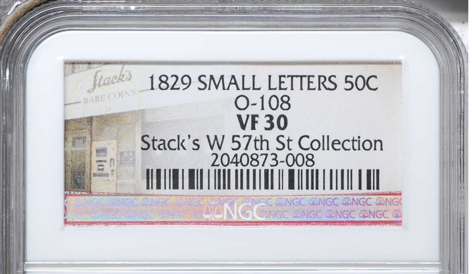 image for: 1829 Capped Bust Half Dollar. O-108. Rarity-2. Small Letters. VF-30 (NGC).