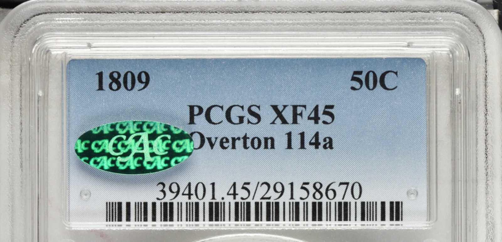image for: 1809 Capped Bust Half Dollar. O-114a. Rarity-5. EF-45 (PCGS). CAC.