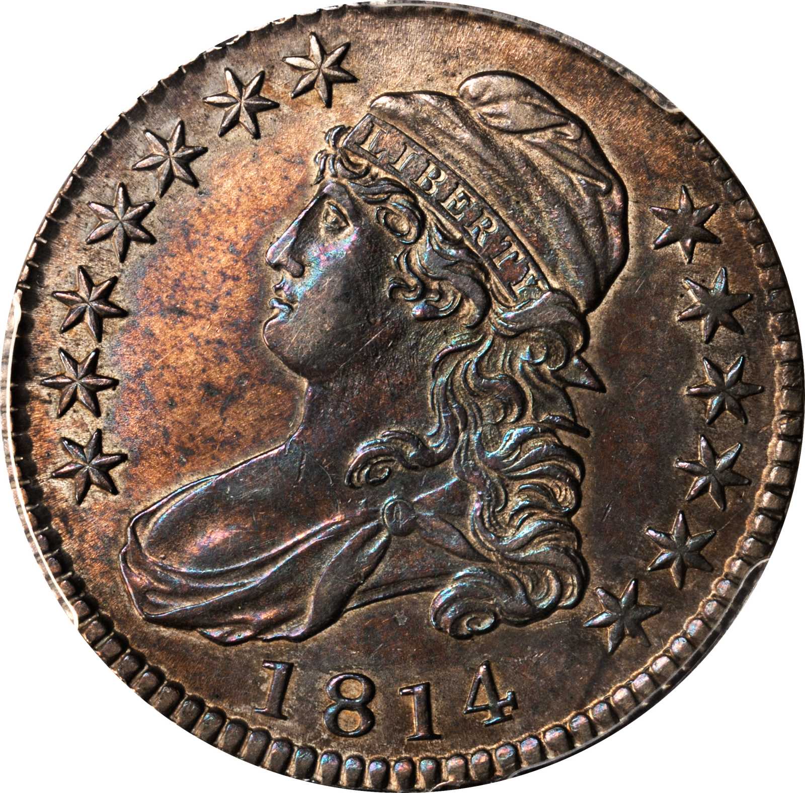 image for: 1814 Capped Bust Half Dollar. O-108. Rarity-2. AU Details--Questionable Color (PCGS).