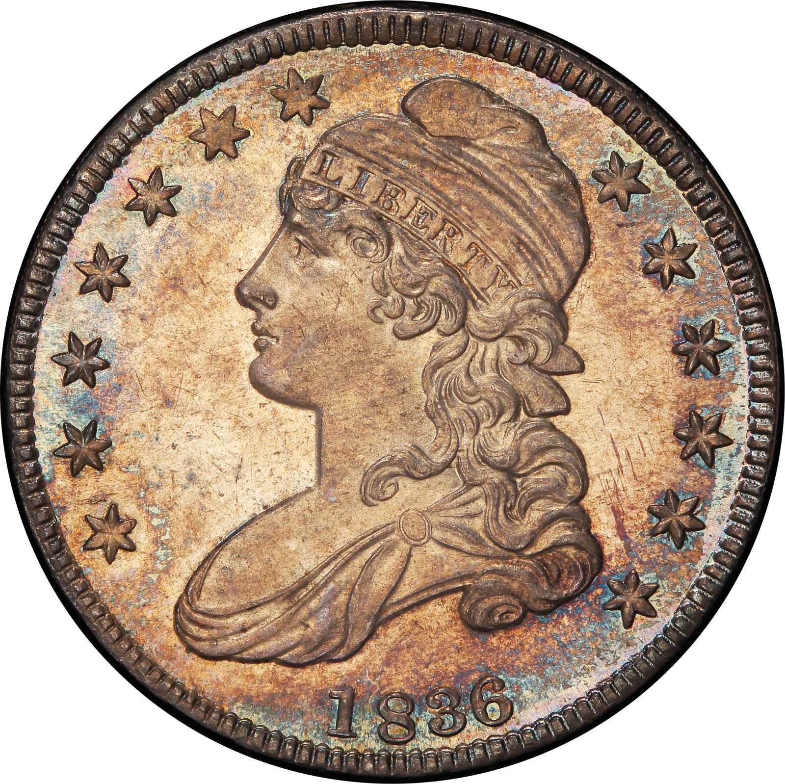 1836 50c Lettered Edge, 50/00, O-116 MS