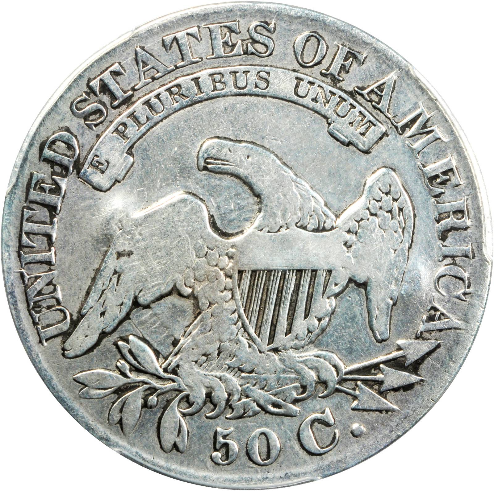 image for: 1828 Capped Bust Half Dollar. O-123a. Rarity-5+. Square Base 2, Small 8s, Large Letters. VF Details--Damage or Tooling (PCGS).