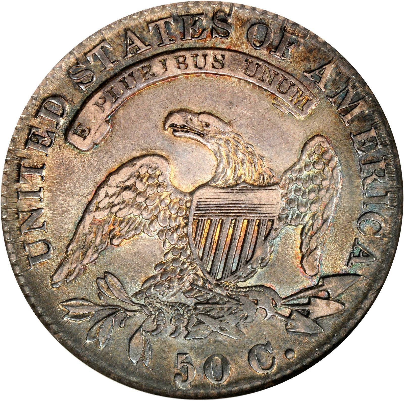 image for: 1832 Capped Bust Half Dollar. O-102a. Rarity-3. Small Letters. AU-55 (NGC).