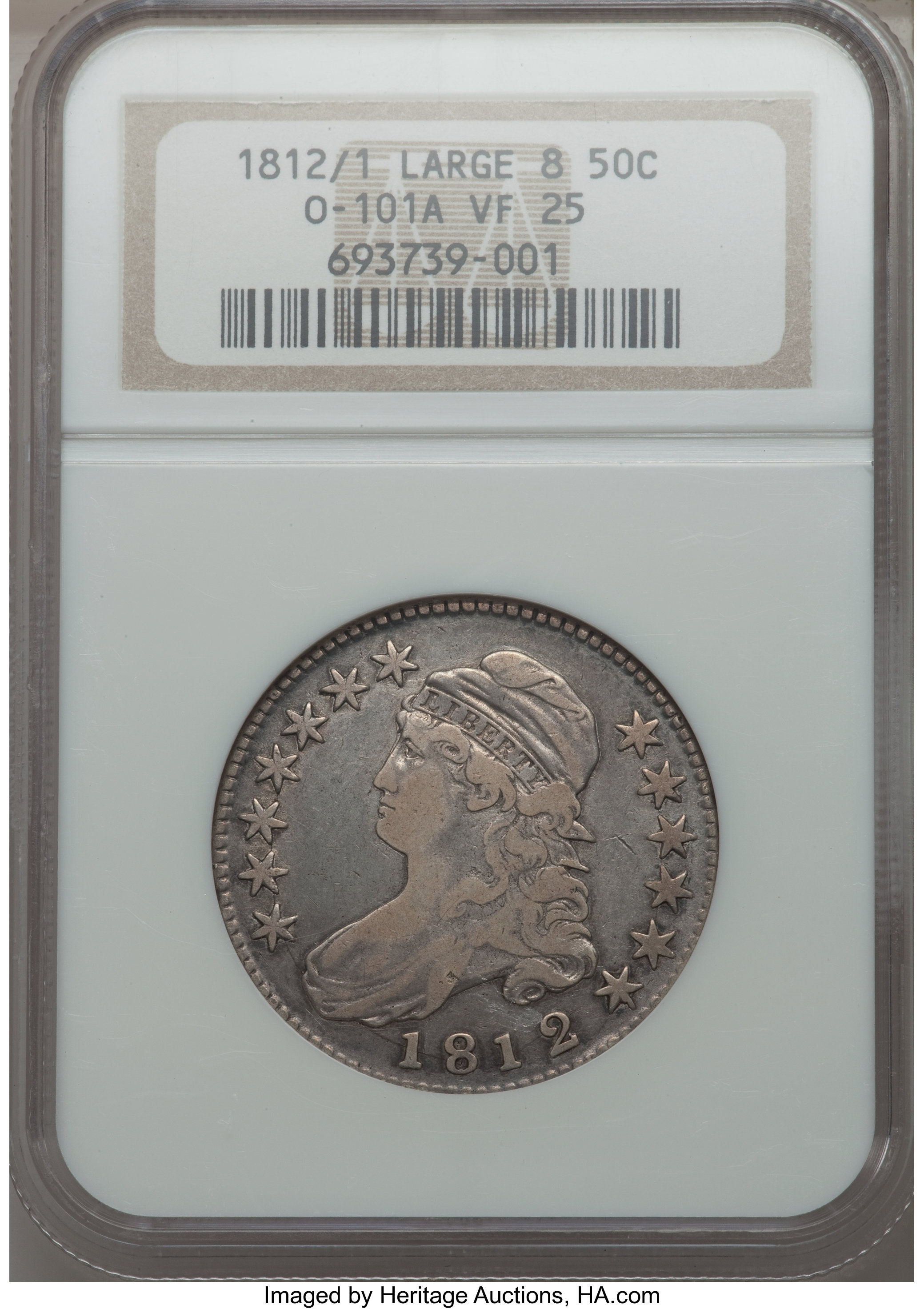 image for: 1812/1 50C Large 8, O-101a, R.5, VF25 NGC....