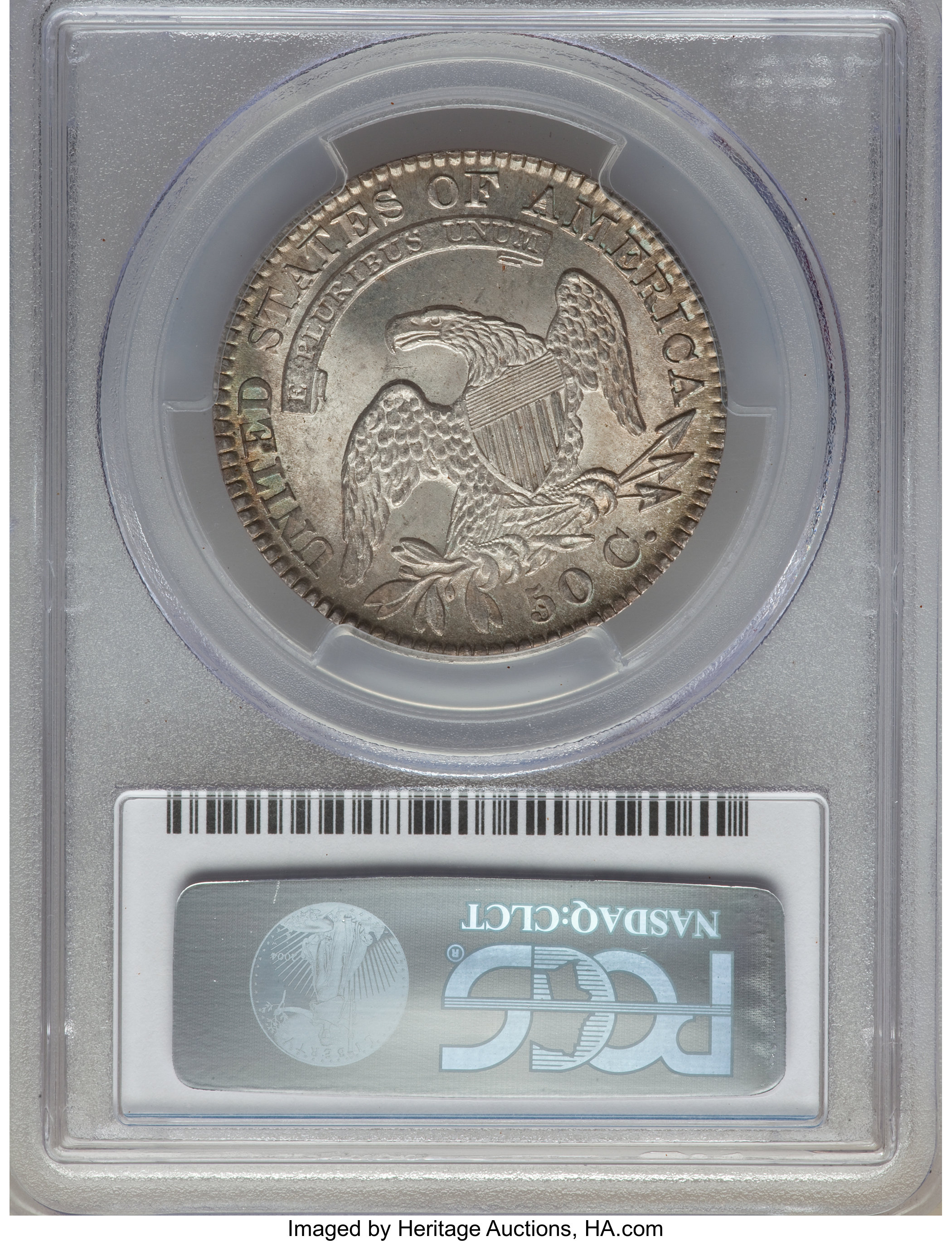 image for: 1829 50C Small Letters, O-111, R.2, MS63 PCGS Secure....