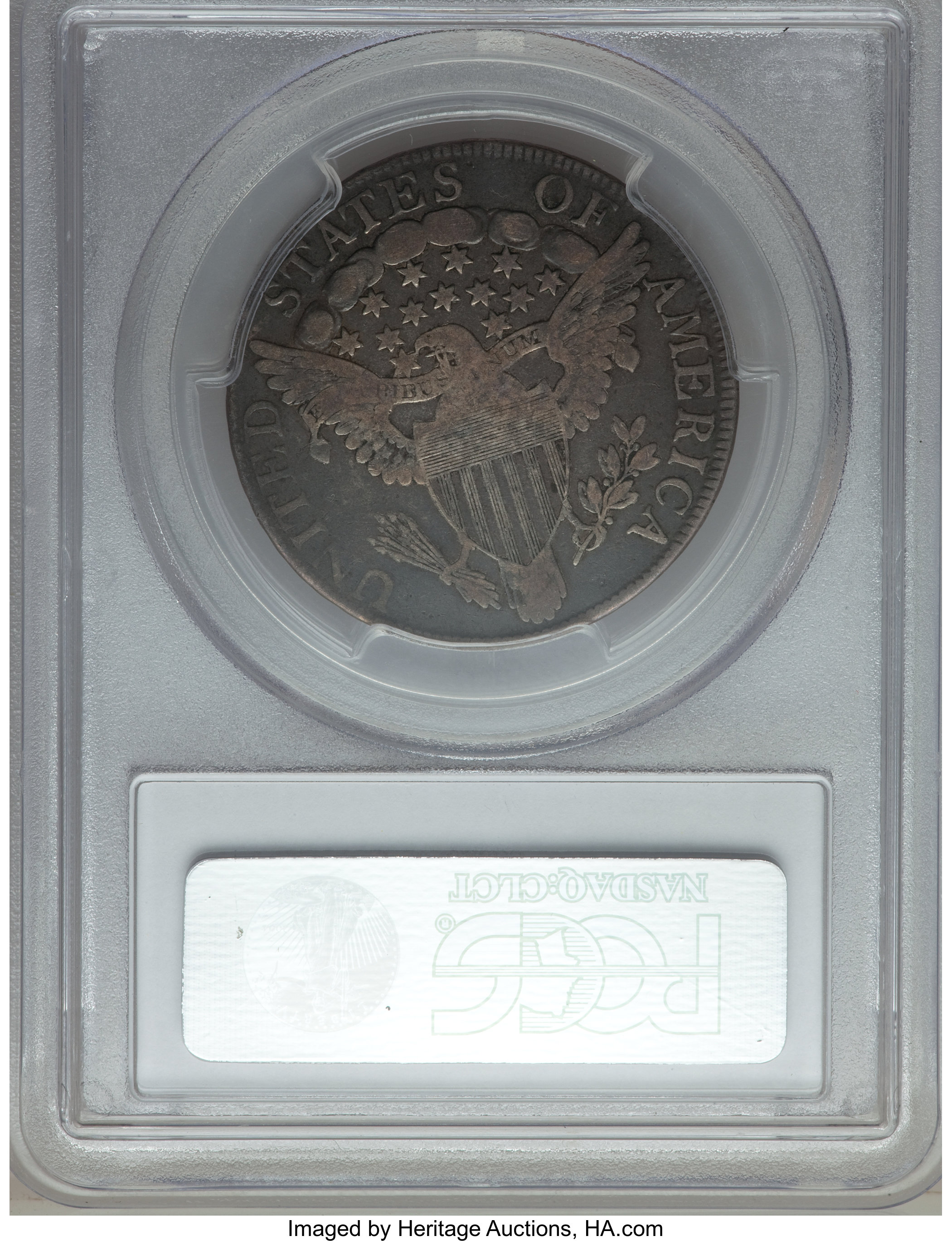 image for: 1806 50C Pointed 6, Stem, O-114, T-16, R.5, VF20 PCGS. PCGS Population: (1/5). NGC Census: (0/5). VF20. From The Merr...