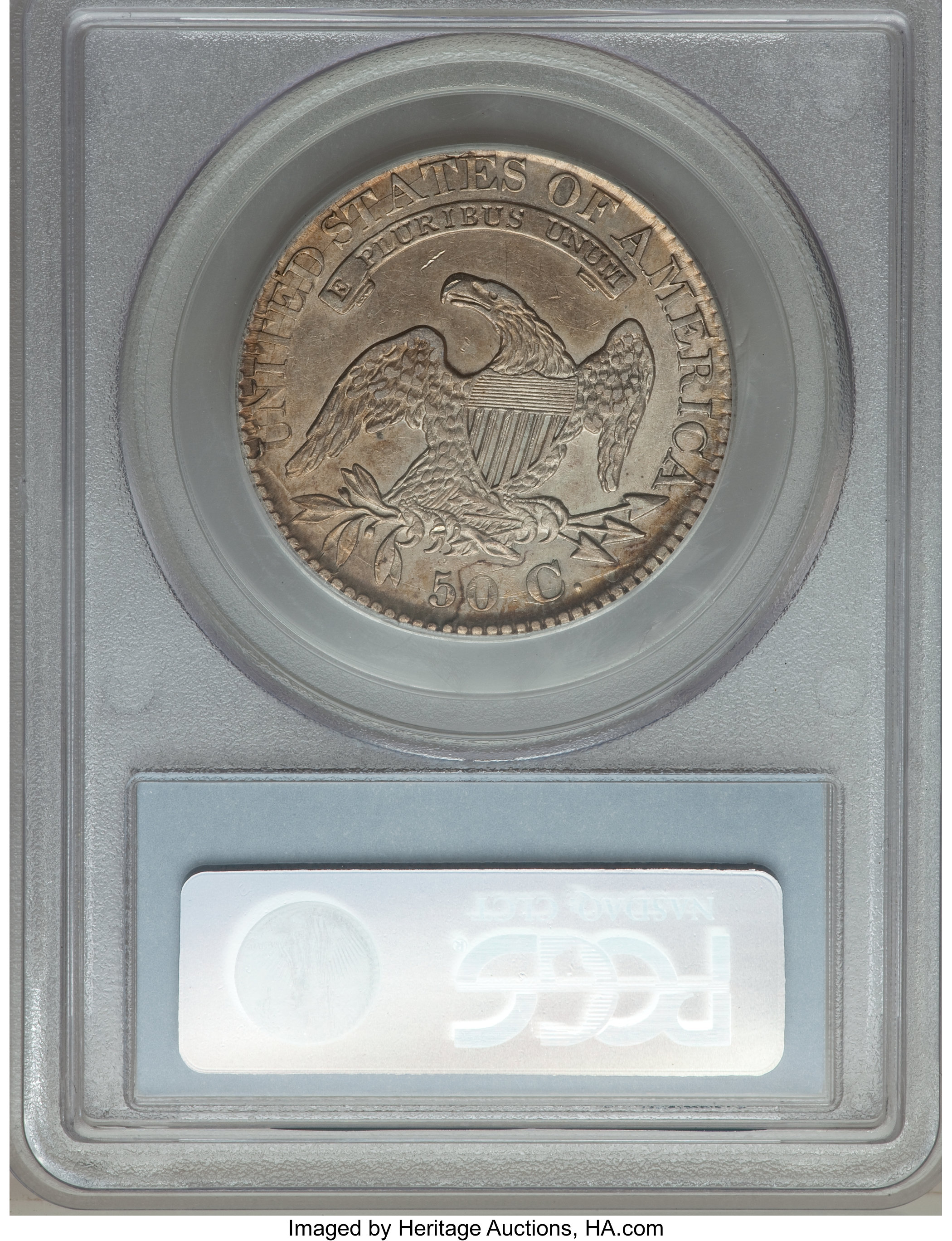 image for: 1827/6 50C O-101, R.2, AU50 PCGS. PCGS Population: (2/10). NGC Census: (2/20). AU50. Mintage 5,493,400. From The Merr...
