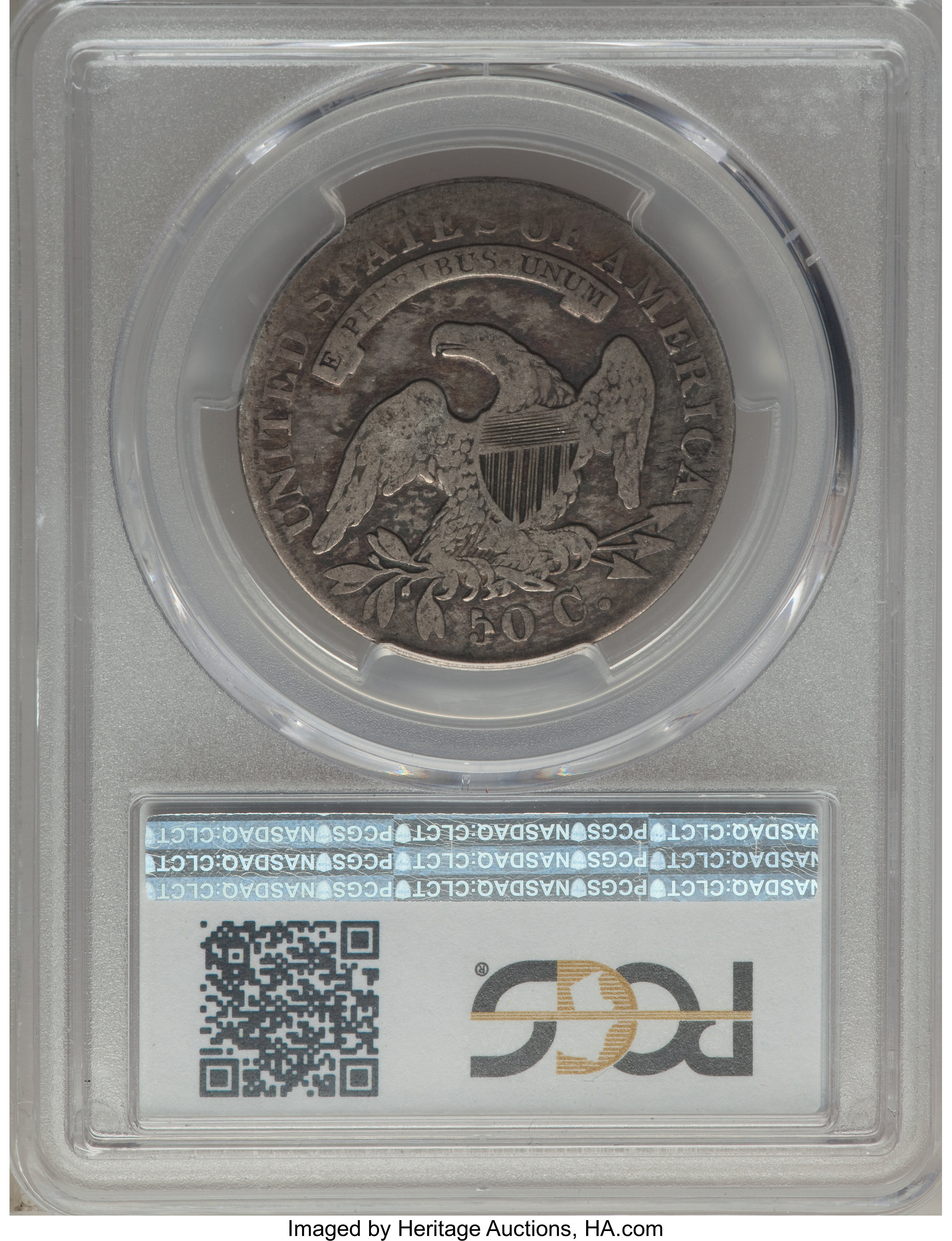 image for: 1833 50C O-115, High R.5, Fine 12 PCGS. PCGS Population: (2/10). NGC Census: (0/1). Fine 12. Mintage 5,206,000. From ...