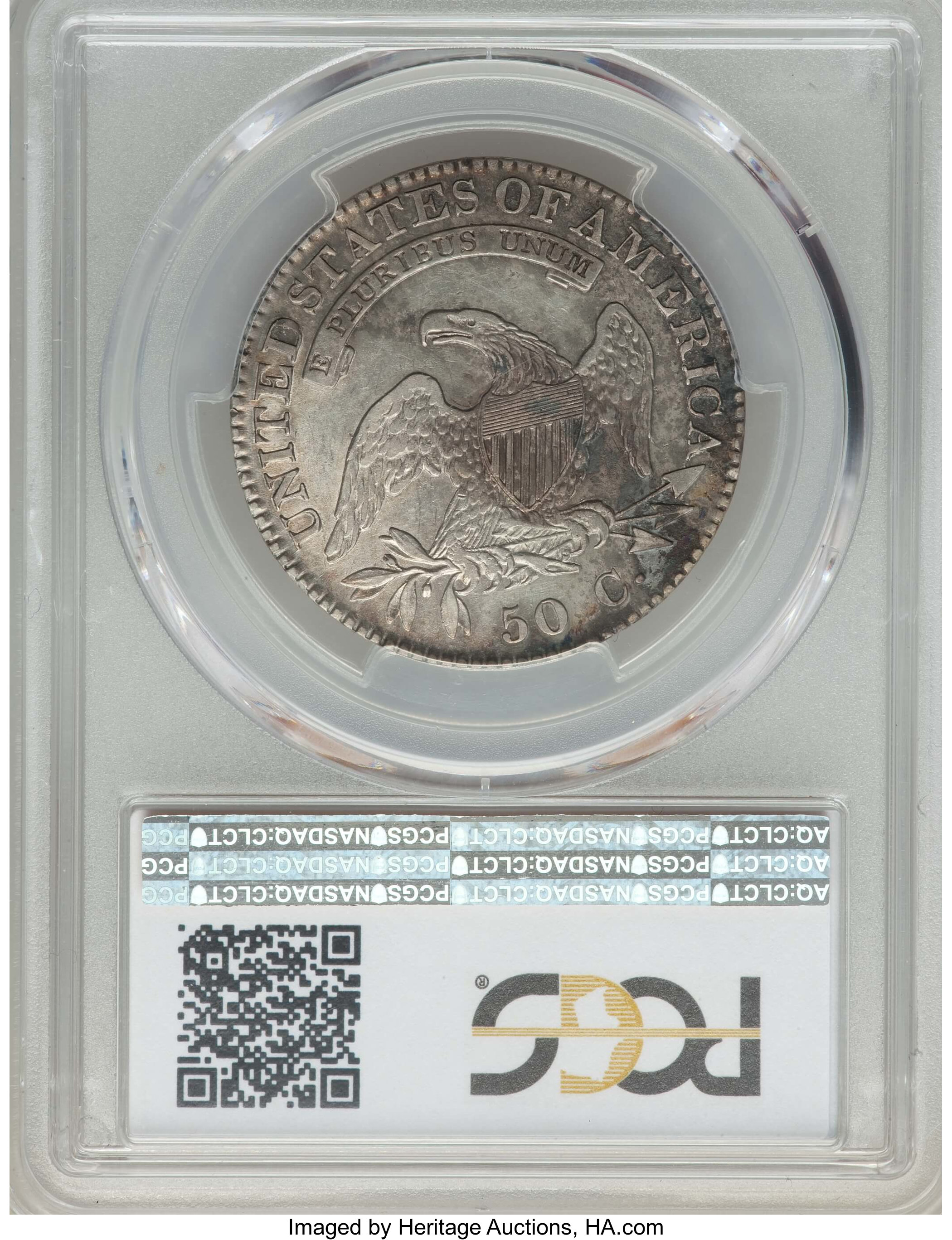 image for: 1822 50C O-107, R.2, XF45 PCGS. PCGS Population: (3/7). NGC Census: (2/6). XF45. Mintage 1,559,573. ...