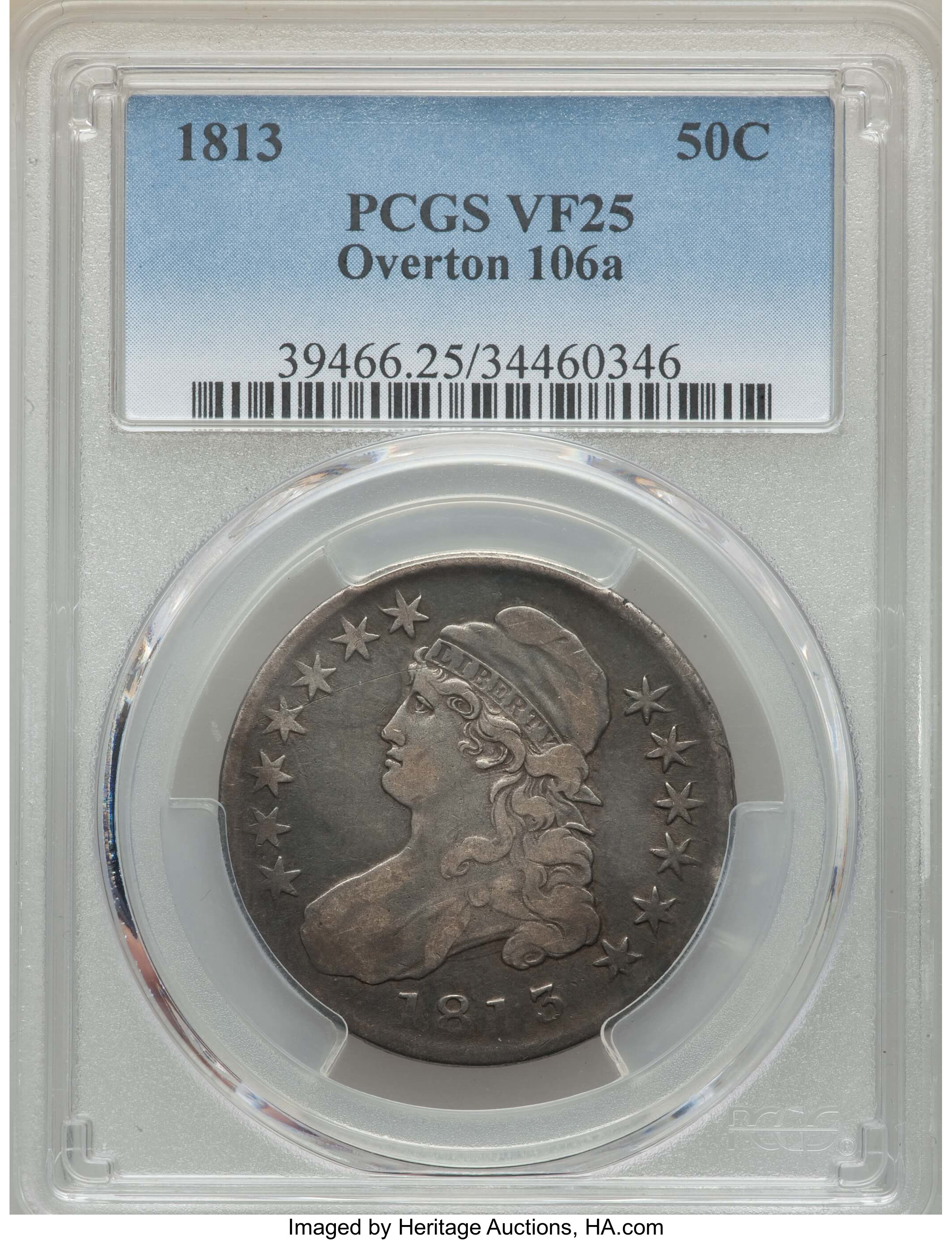 image for: 1813 50C O-106a, R.2, VF25 PCGS. PCGS Population: (2/12). NGC Census: (0/11).  ...