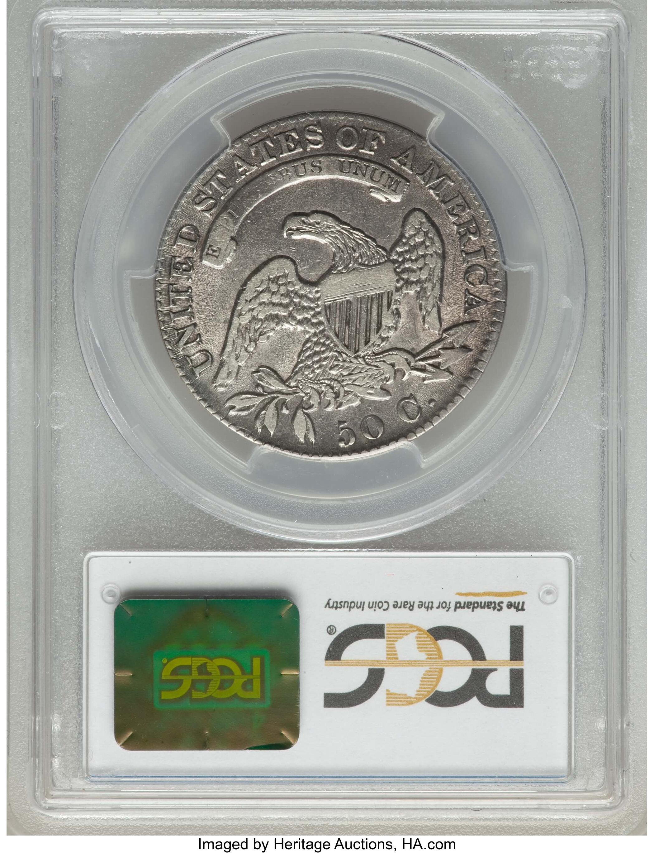 image for: 1832 50C Small Letters, O-113, R.2, XF40 PCGS. PCGS Population: (1/7). NGC Census: (1/15). XF40. Mintage 4,797,000. ...
