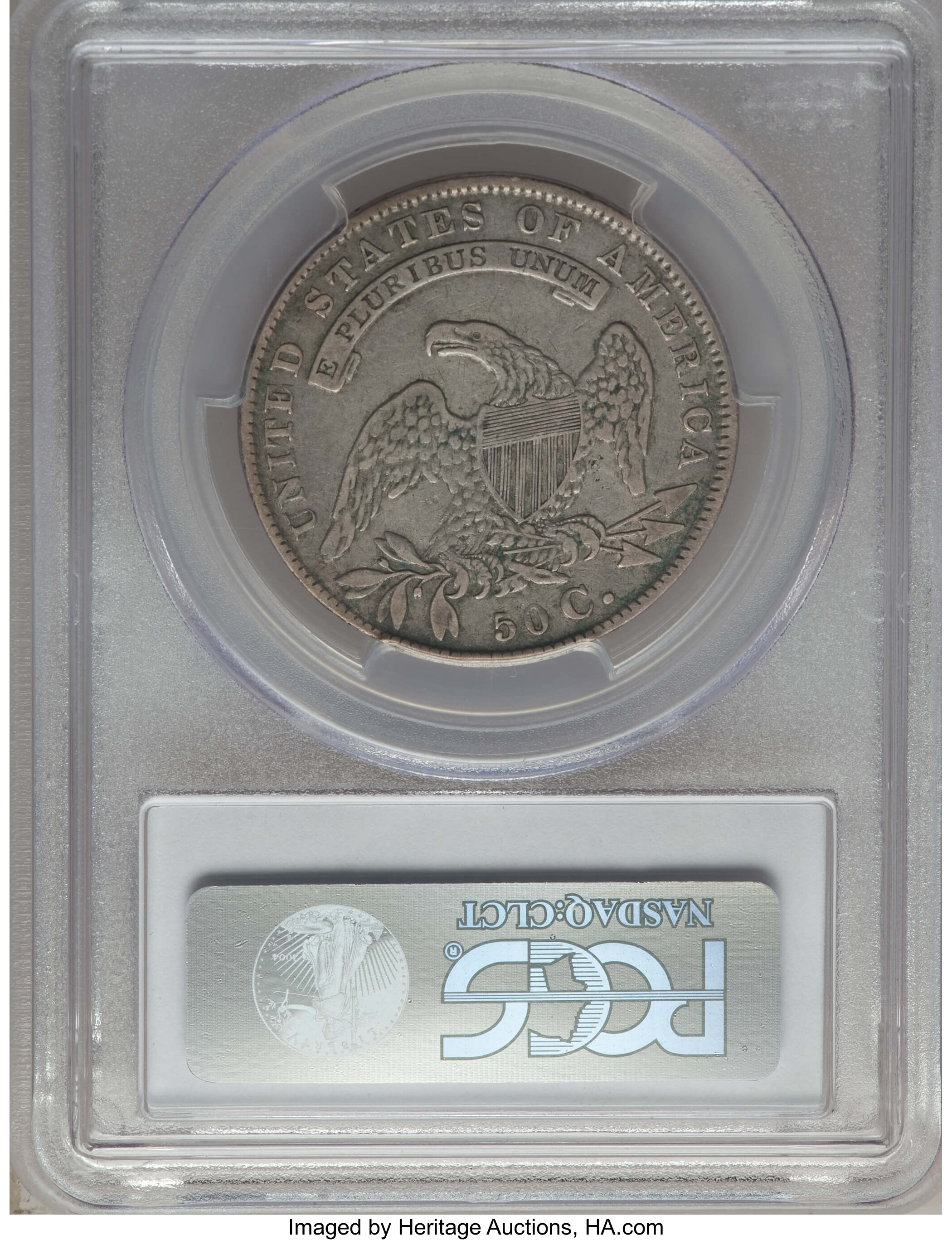 image for: 1836 50C Beaded Reverse, O-106, R.1, VF20 PCGS. PCGS Population: (2/37). NGC Census: (0/20). VF20. ...