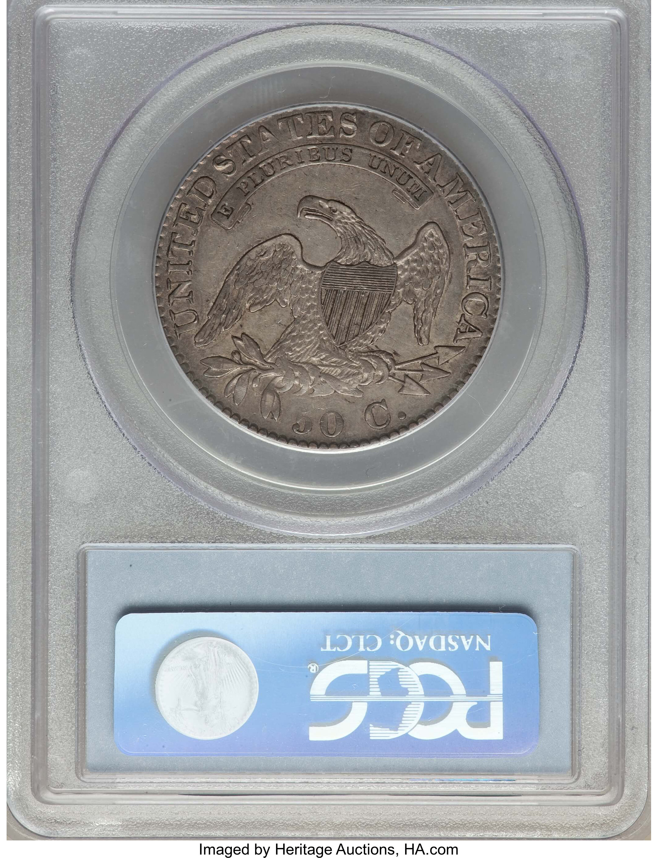 image for: 1824 50C O-111, R.2, AU50 PCGS. PCGS Population: (3/6). NGC Census: (4/18). AU50. Mintage 3,504,954. ...