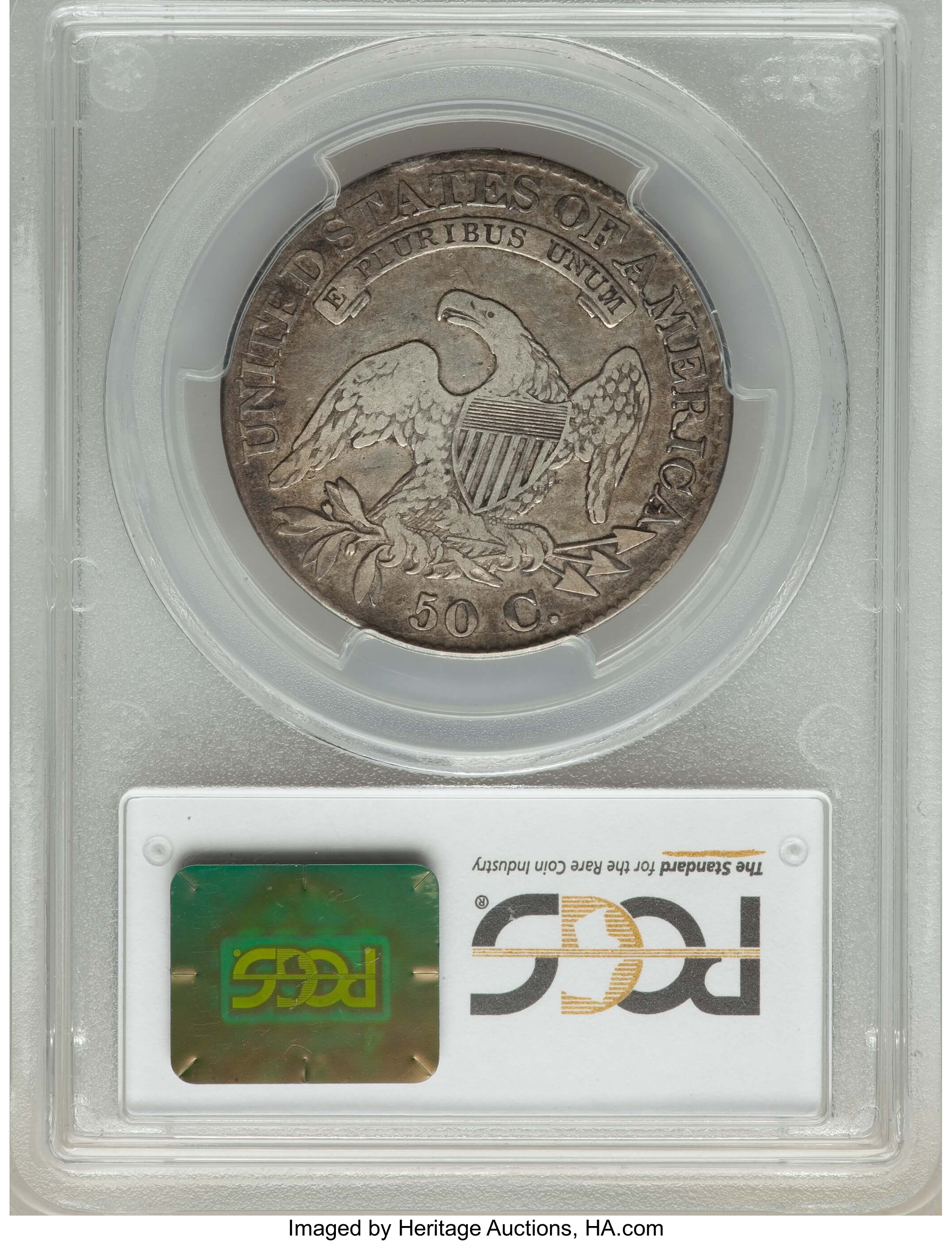 image for: 1825 50C O-106a, R.3, VF25 PCGS. PCGS Population: (1/8). NGC Census: (0/8).  Mintage 2,900,000. ...