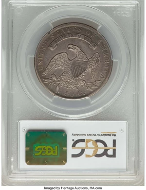 image for: 1834 50C Small Date, Small Letters, O-110, R.3, XF45 PCGS. PCGS Population: (4/6). NGC Census: (3/17). XF45. ...