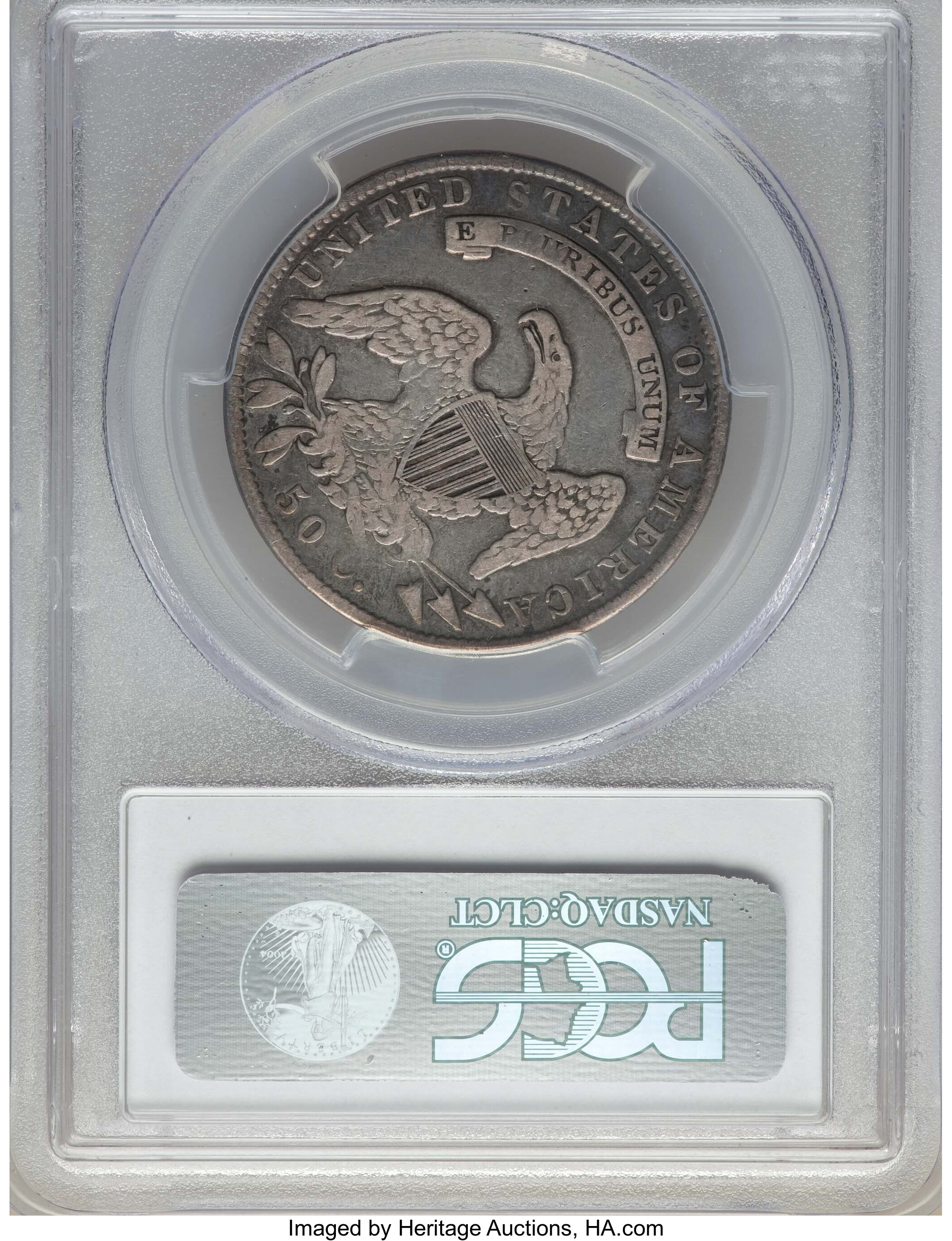 image for: 1836 50C Lettered Edge, Bar Dot, O-118, R.3, VF25 PCGS. PCGS Population: (2/9). NGC Census: (0/16).  Mintage 6,545,000....