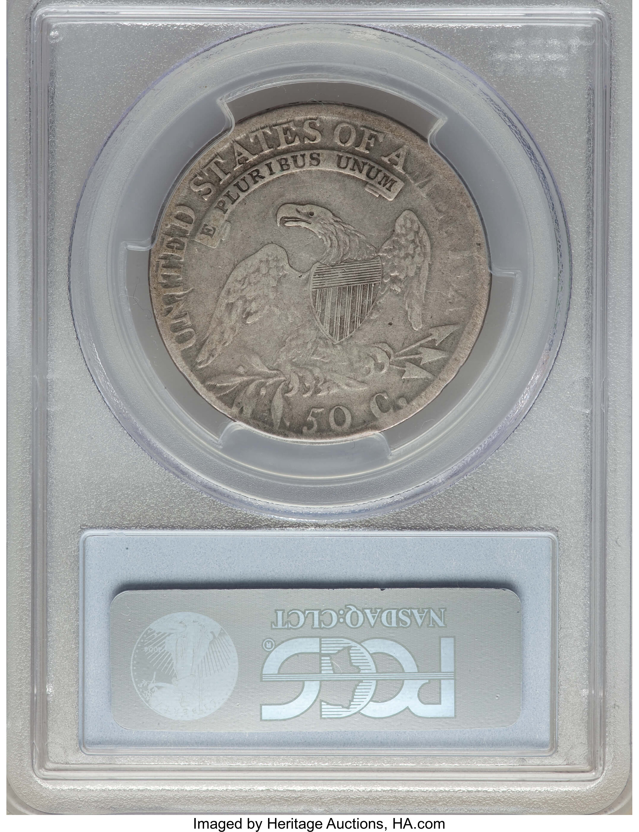 image for: 1813 50C Single Leaf, O-109a, R.5, Fine 12 PCGS. PCGS Population: (1/8). NGC Census: (1/1). Fine 12. Mintage 1,241,903. ...