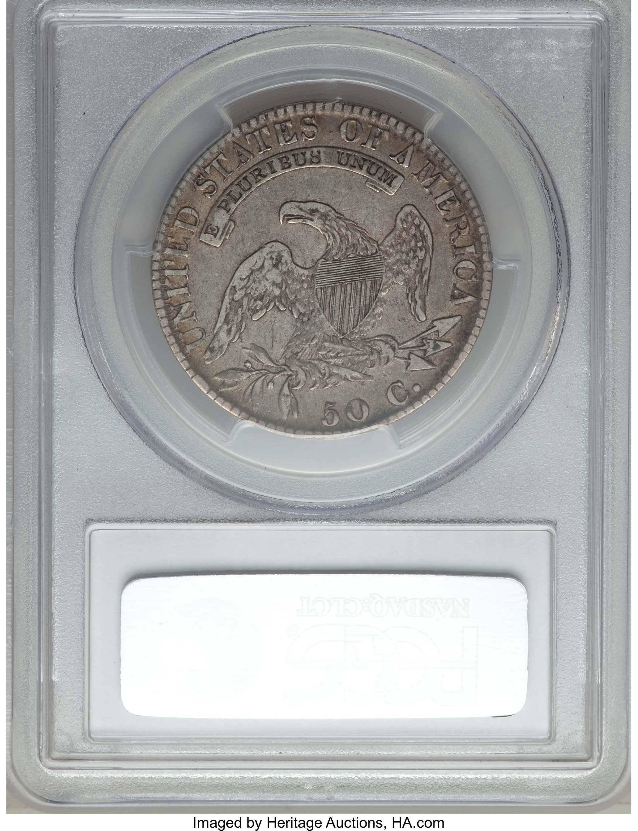 image for: 1821 50C O-103a, R.4, VF25 PCGS. PCGS Population: (1/4). NGC Census: (0/7).  Mintage 1,305,797. ...