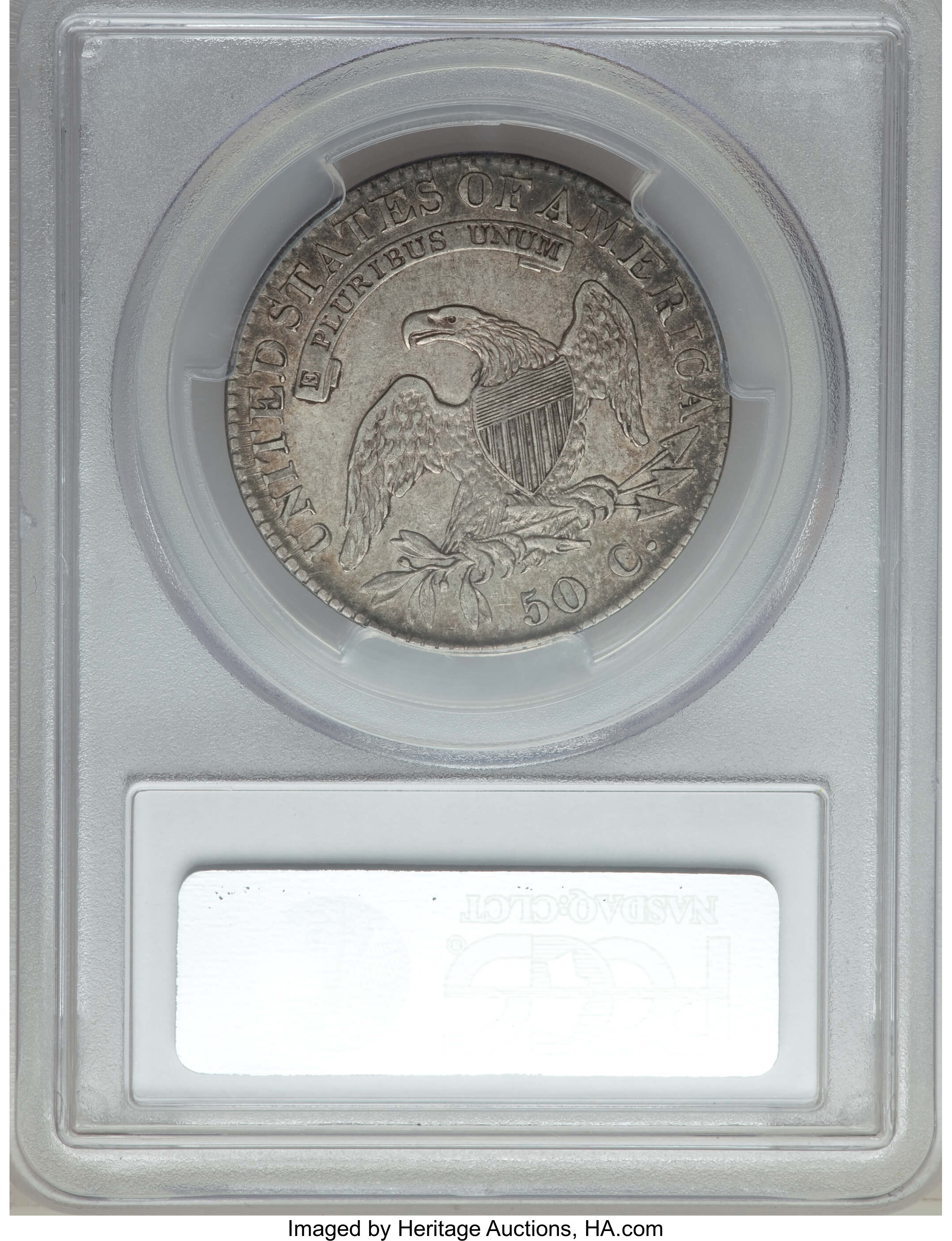 image for: 1822 50C O-107, R.2, XF40 PCGS. PCGS Population: (2/10). NGC Census: (1/8). XF40. Mintage 1,559,573. ...