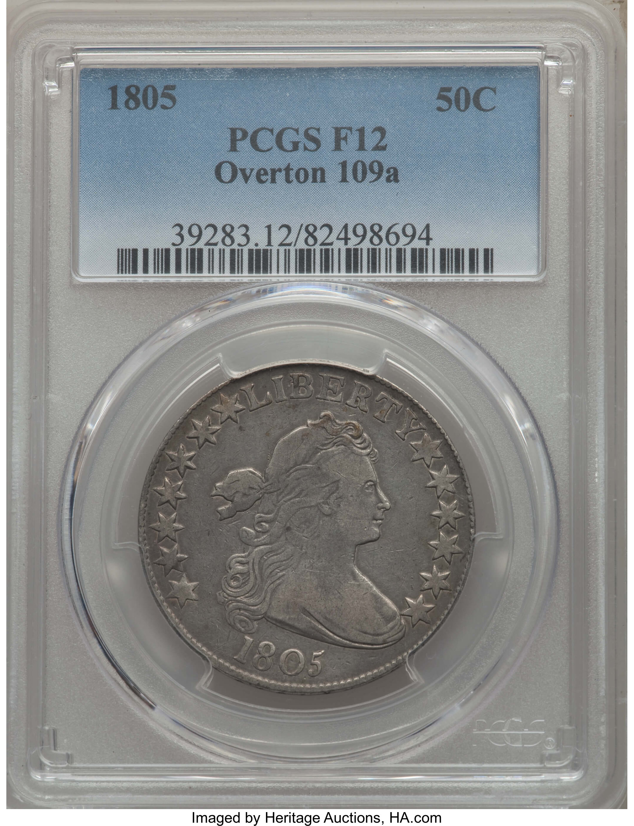 image for: 1805 50C O-109a, T-14, Low R.4, Fine 12 PCGS. PCGS Population: (2/7). NGC Census: (0/11). Fine 12....