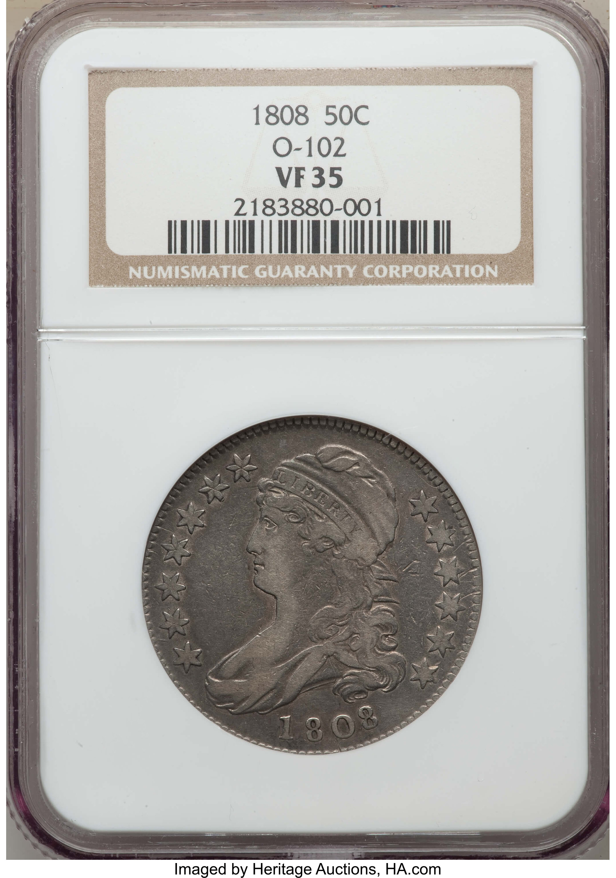image for: 1808 50C O-102, High R.5, VF35 NGC. NGC Census: (1/2). PCGS Population: (1/3).  ...