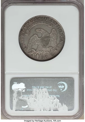 image for: 1822 50C O-105, R.3, XF45 NGC. NGC Census: (4/11). PCGS Population: (3/9). XF45. Mintage 1,559,573. ...