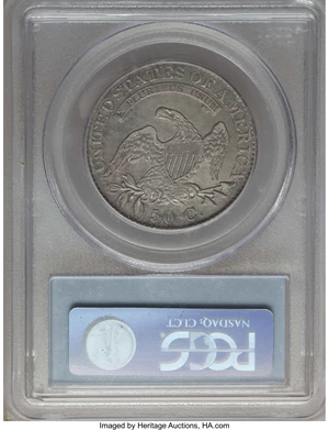image for: 1826 50C O-110, R.2, AU50 PCGS. PCGS Population: (3/9). NGC Census: (1/21). AU50. Mintage 4,000,000....