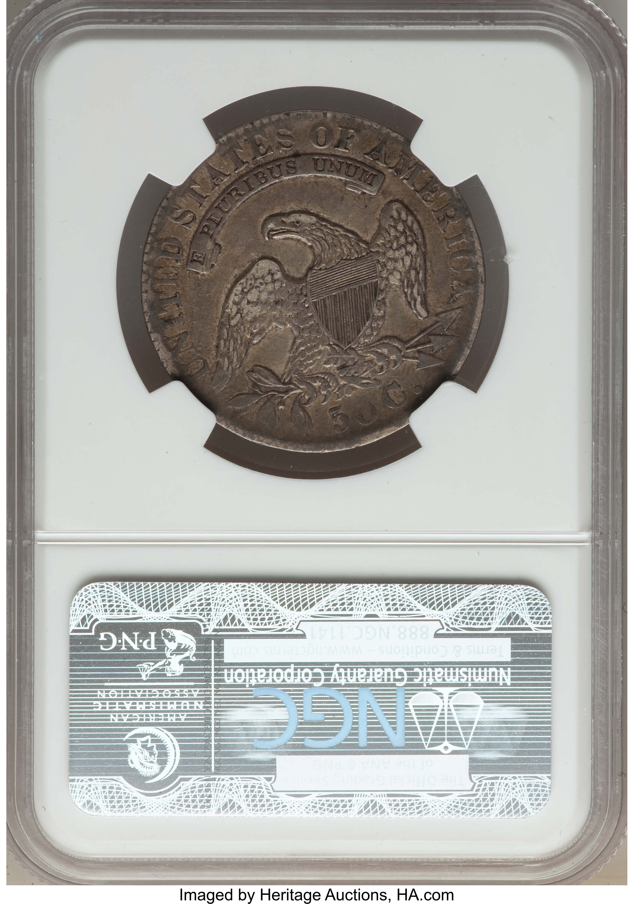 image for: 1833 50C O-111, High R.4, VF30  NGC. EX: Stack's W 57th St Collection. NGC Census: (2/7). PCGS Population: (1/10).  Mintage...