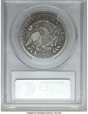 image for: 1818 50C O-110, R.4, Fine 12 PCGS. PCGS Population: (1/12). NGC Census: (1/6). Fine 12. Mintage 1,960,322. ...
