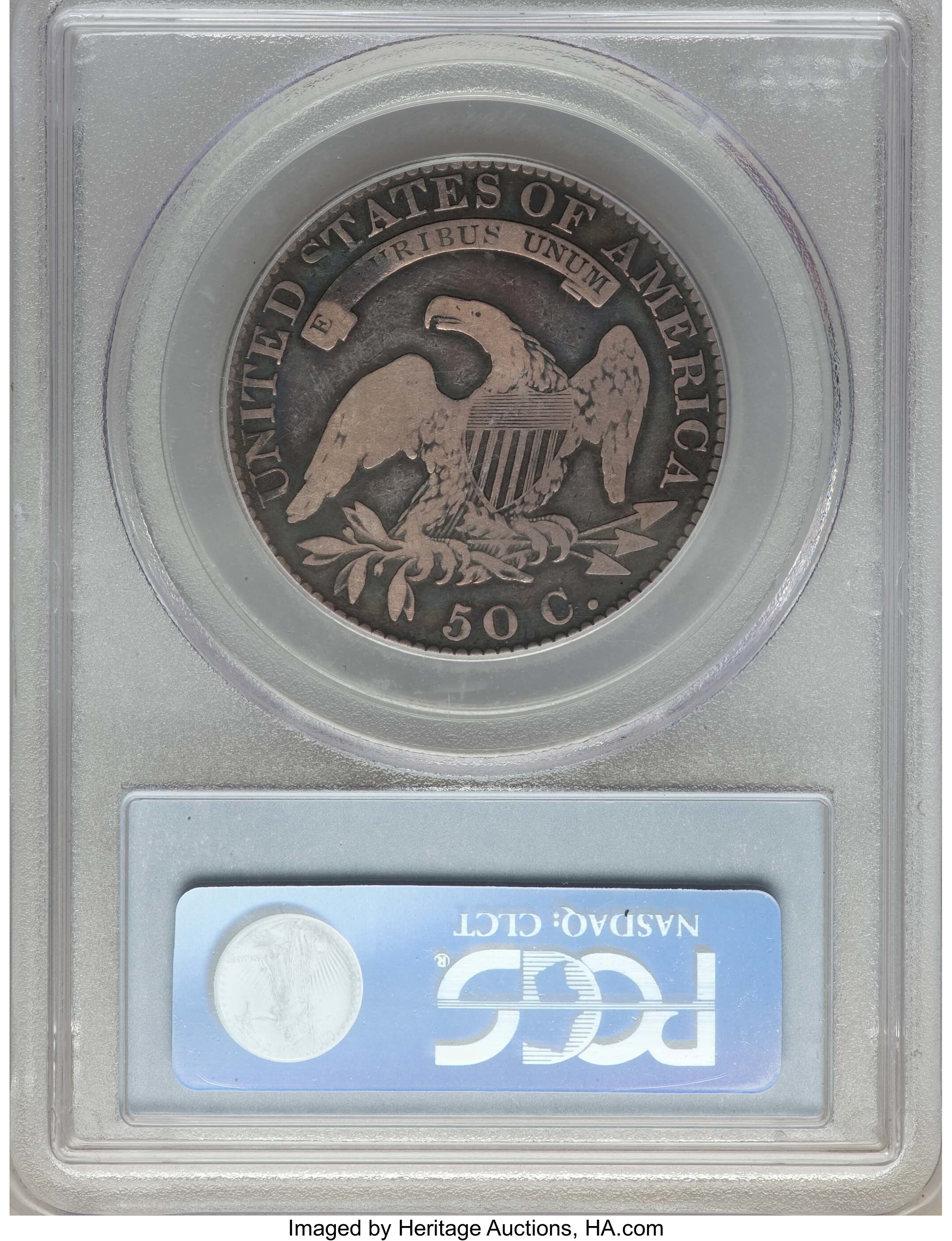 image for: 1819 50C O-107, R.4, Fine 12 PCGS. Ex: Manhattan Collection. PCGS Population: (1/9). NGC Census: (0/7). Fine 12. Mintage 2,...