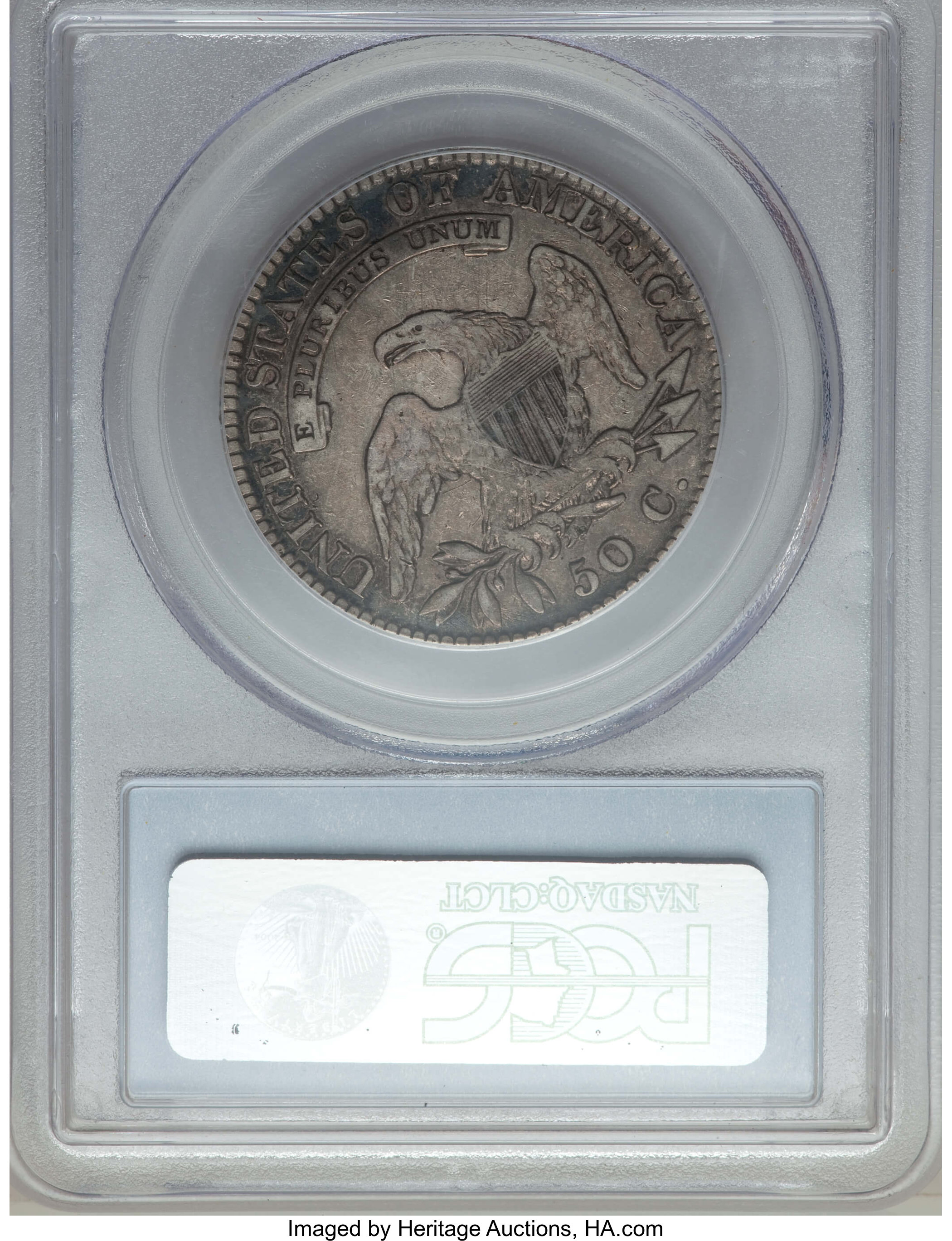 image for: 1821 50C O-102, R.2, Fine 15 PCGS. PCGS Population: (3/12). NGC Census: (0/17).  Mintage 1,305,797. ...