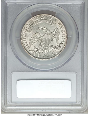 image for: 1826 50C O-109, R.1, AU50 PCGS. PCGS Population: (4/9). NGC Census: (1/10). AU50. Mintage 4,000,000. ...