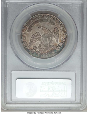 image for: 1826 50C O-110, R.2, AU50 PCGS. PCGS Population: (3/9). NGC Census: (1/21). AU50. Mintage 4,000,000. ...