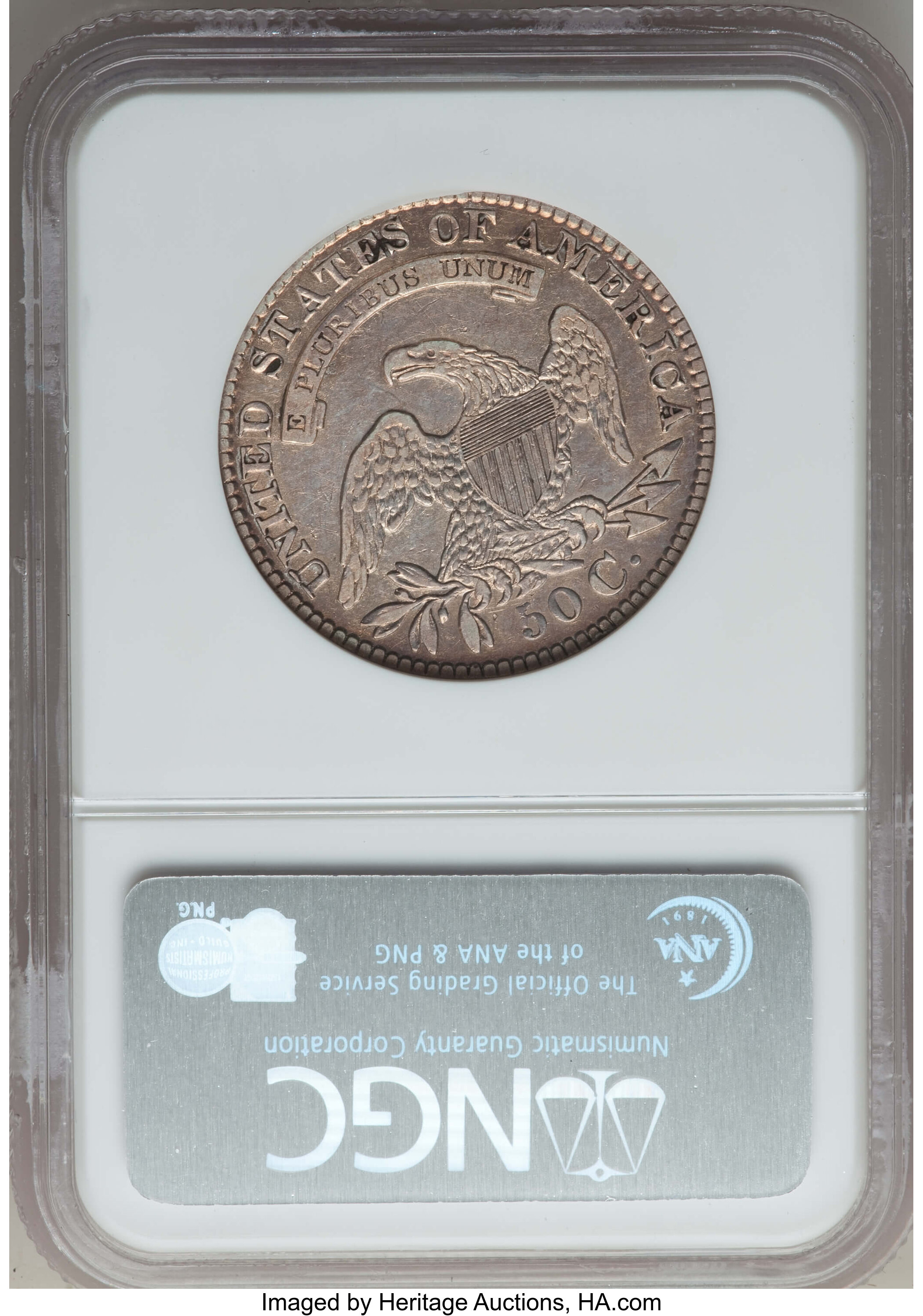 image for: 1829/7 50C O-102, R.2, VF35 NGC. NGC Census: (1/32). PCGS Population: (1/19).  ...