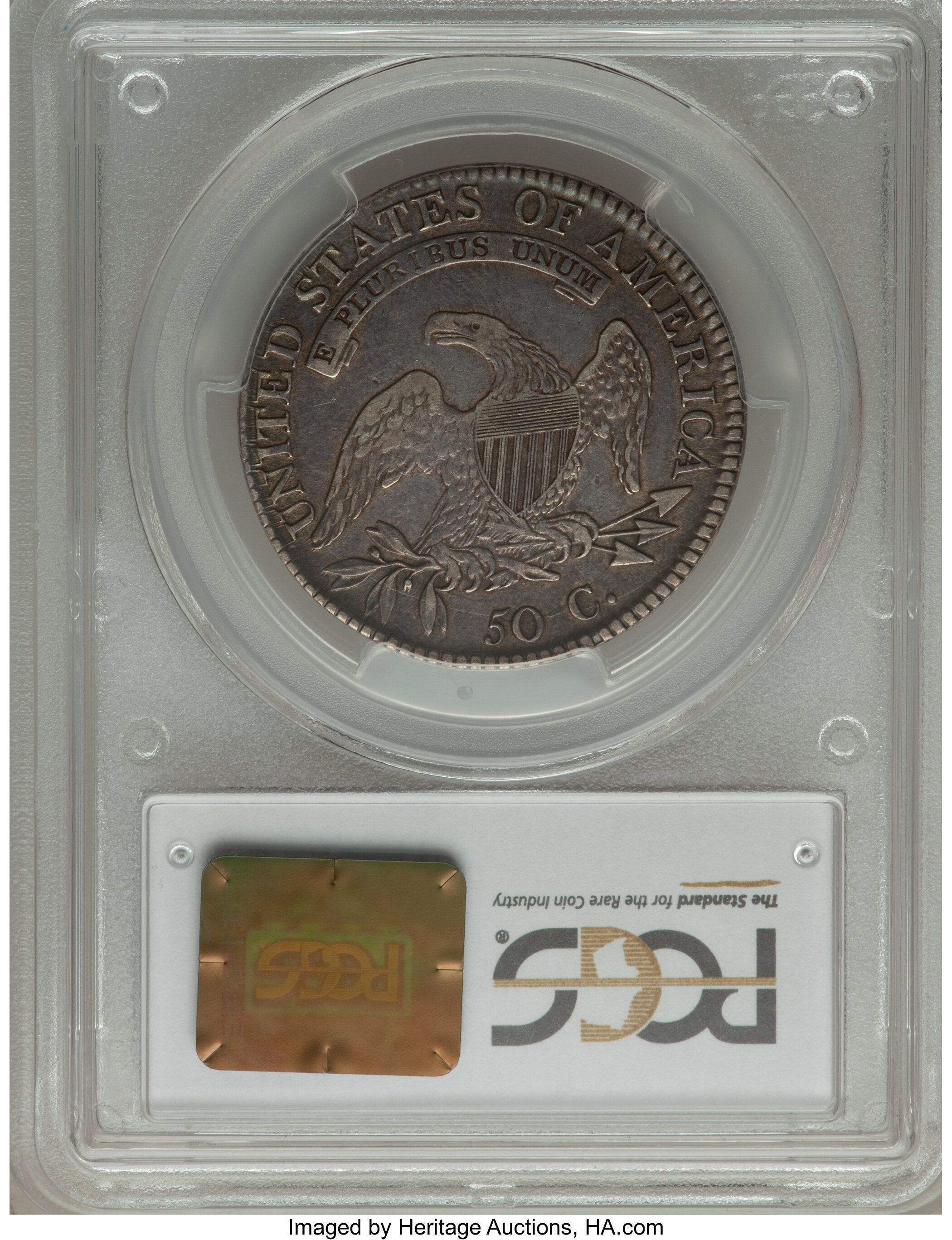 image for: 1818/7 50C Large 8, O-101a, R.1, VF35 PCGS. PCGS Population (2/7). NGC Census: (0/0).  ...