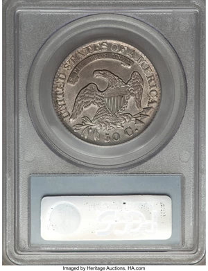 image for: 1827 50C Square Base 2, O-141, R.3, AU50 PCGS. PCGS Population (1/5). NGC Census: (0/0). Mintage: 5,493,400. ...