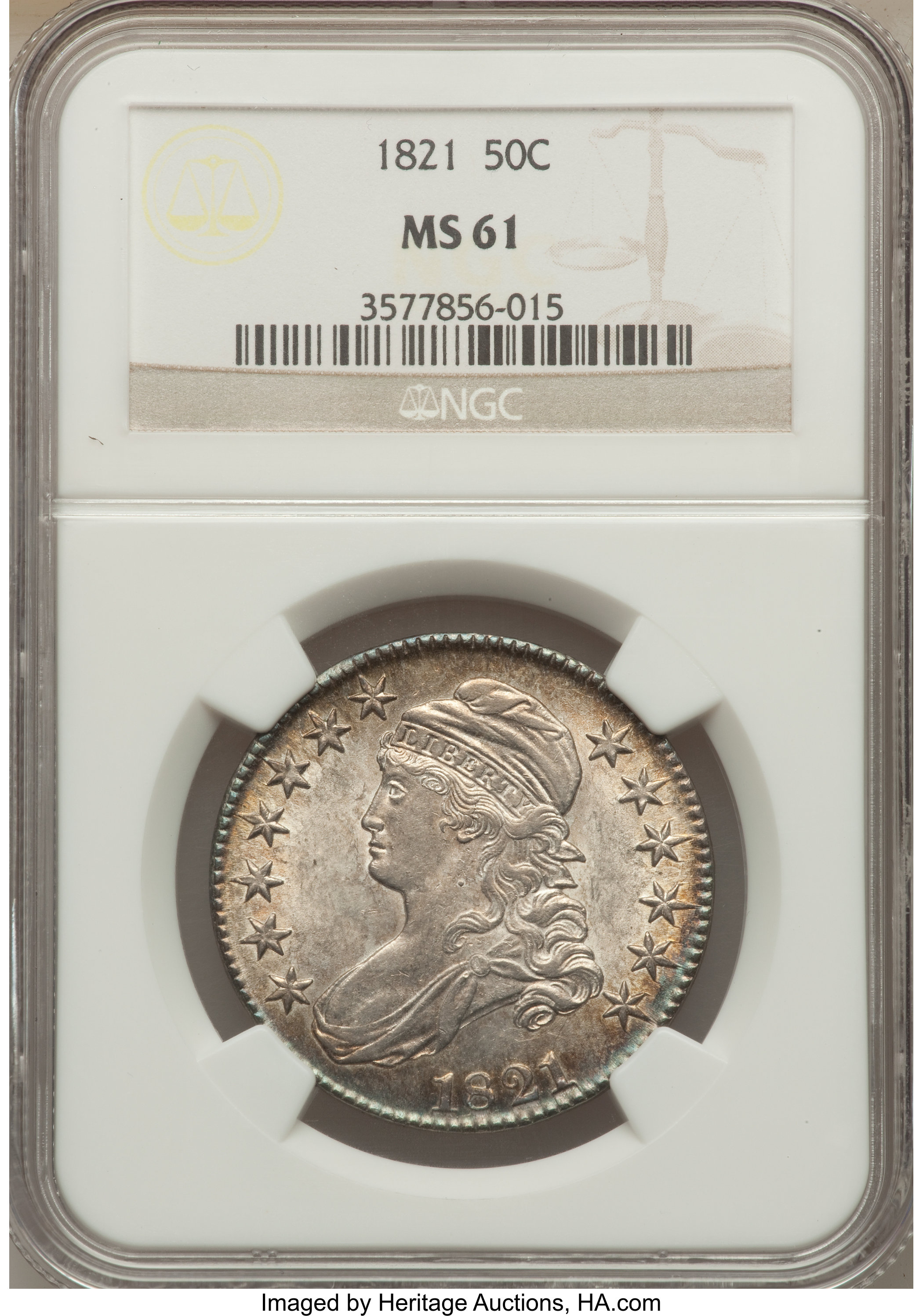 image for: 1821 50C O-103, R.2, MS61 NGC....