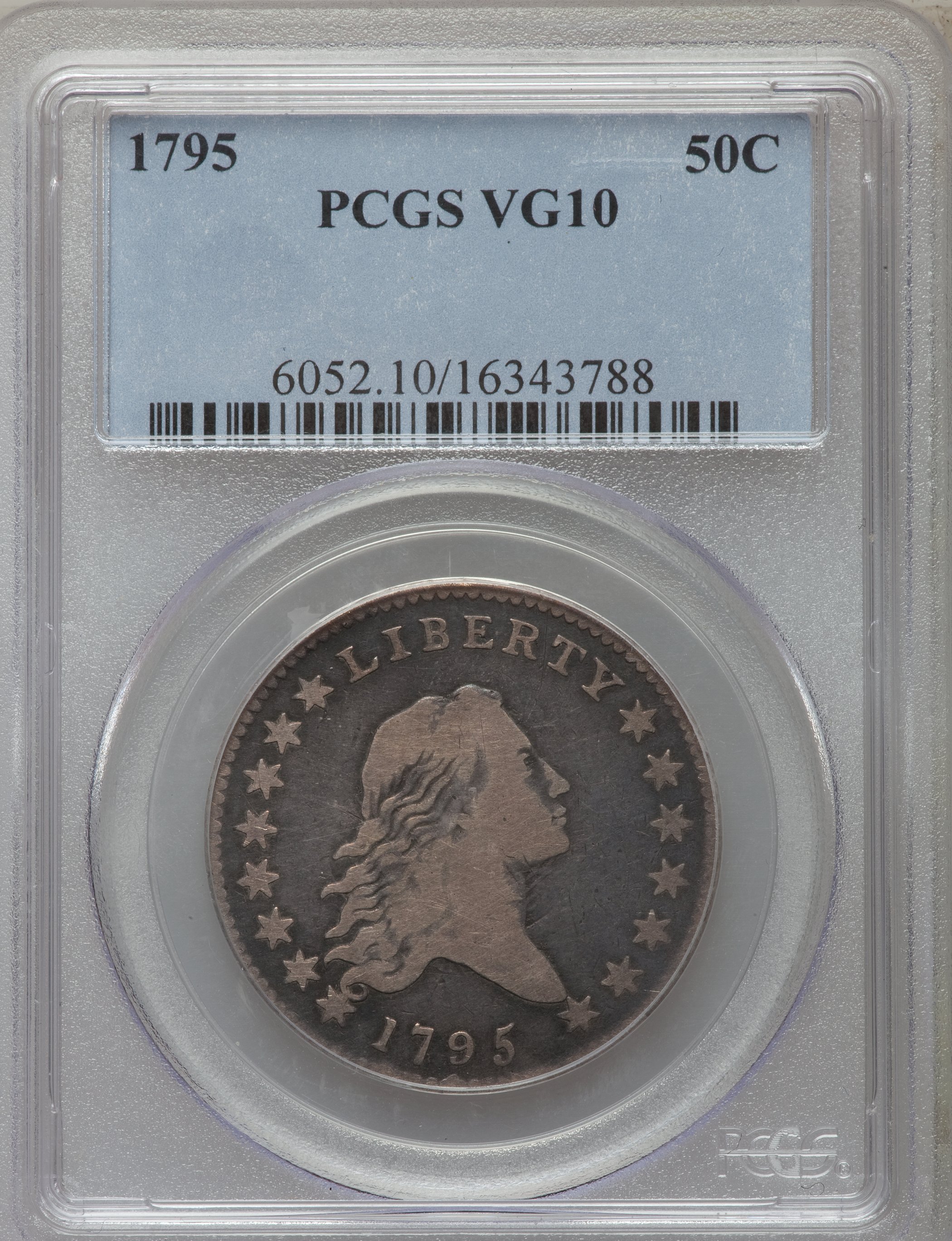 image for: 1795 50C 2 Leaves, O-122, R.5, VG10 PCGS....