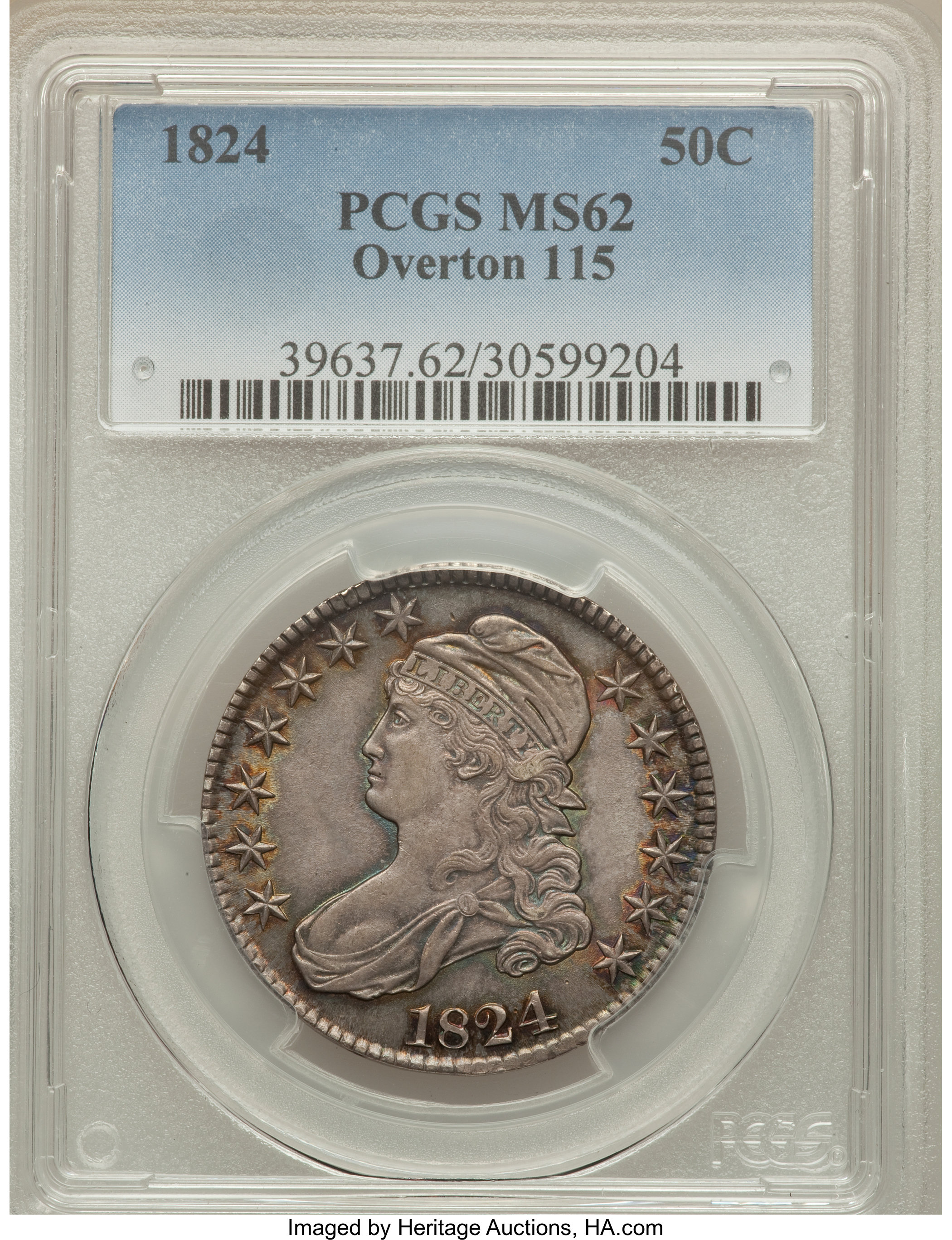 image for: 1824 50C O-115, R.2, MS62 PCGS....