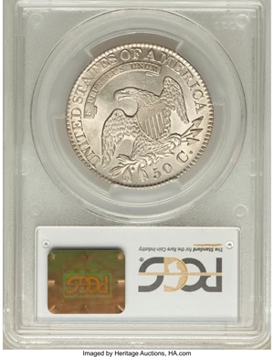 image for: 1827 50C Square Base 2, O-106, R.2, AU58 PCGS....