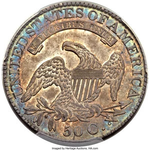 image for: 1827 50C Square Base 2, O-126, R.2, MS63 PCGS. CAC....