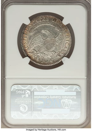 image for: 1817 50C 181.7, O-103, R.2, XF40 NGC. NGC Census: (2/16). PCGS Population (3/11). ...