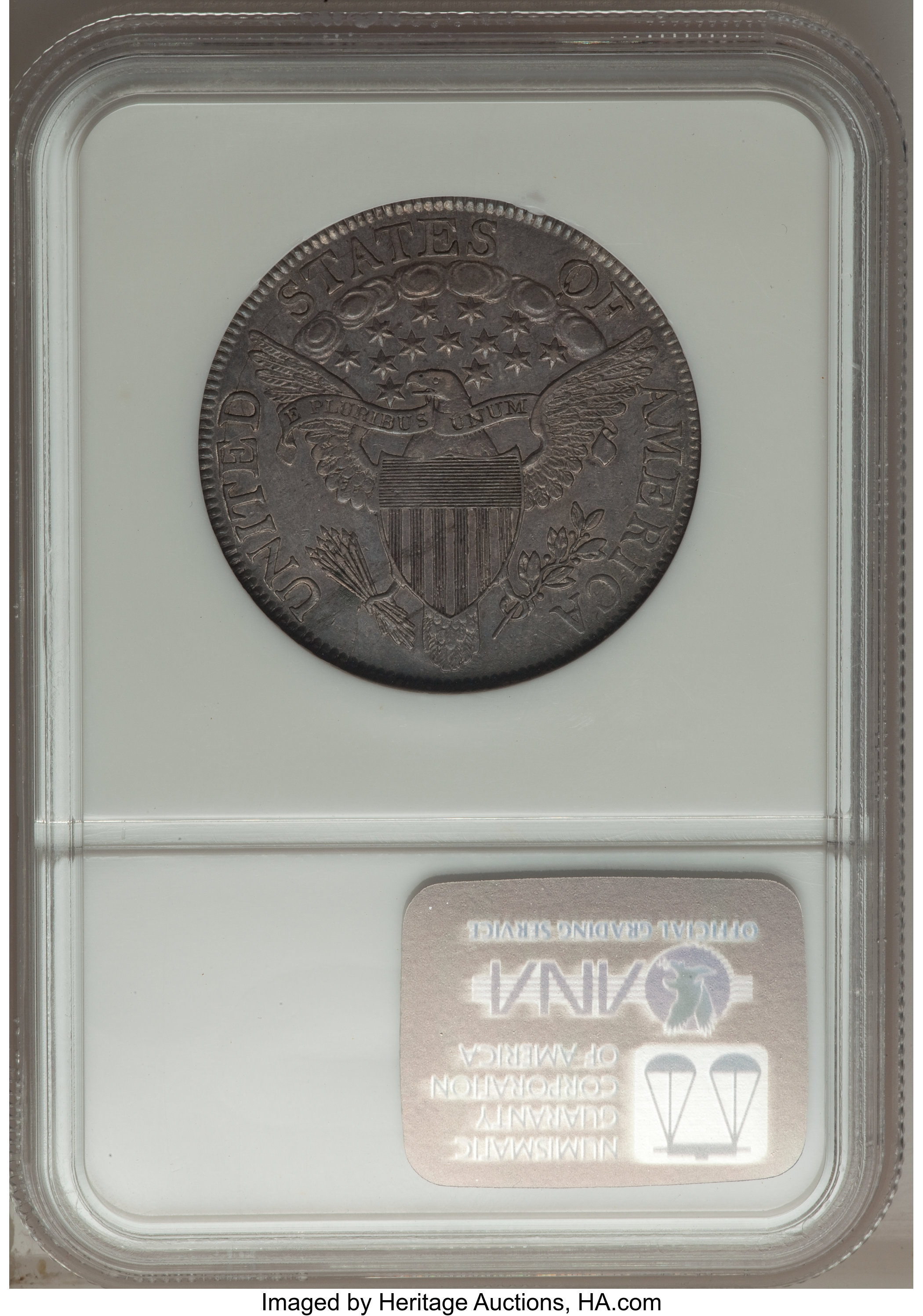 image for: 1806 50C Pointed 6, Stem, O-118a, R.3, AU55 NGC....