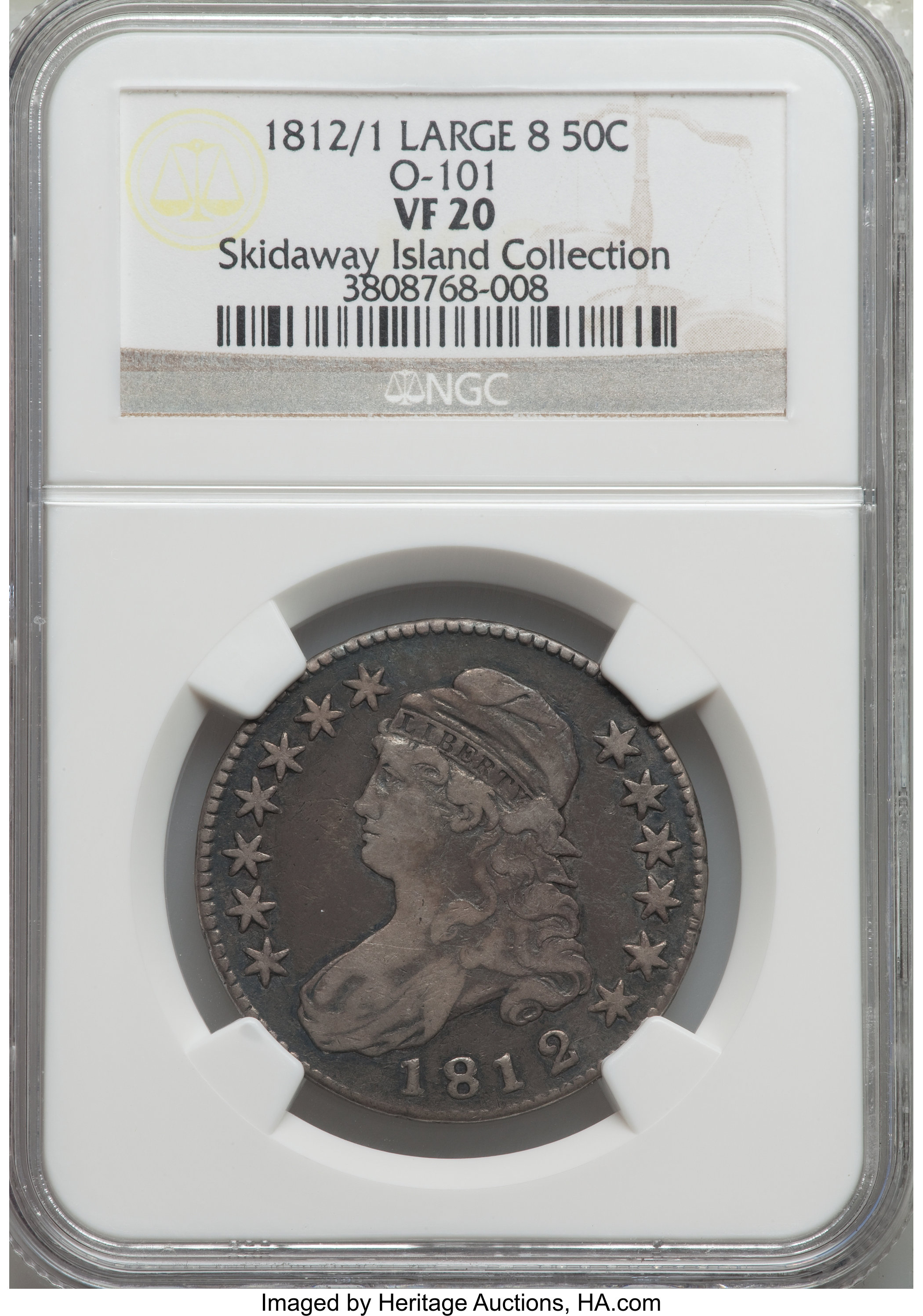 image for: 1812/1 50C Large 8, O-101, R.5, VF20 NGC....