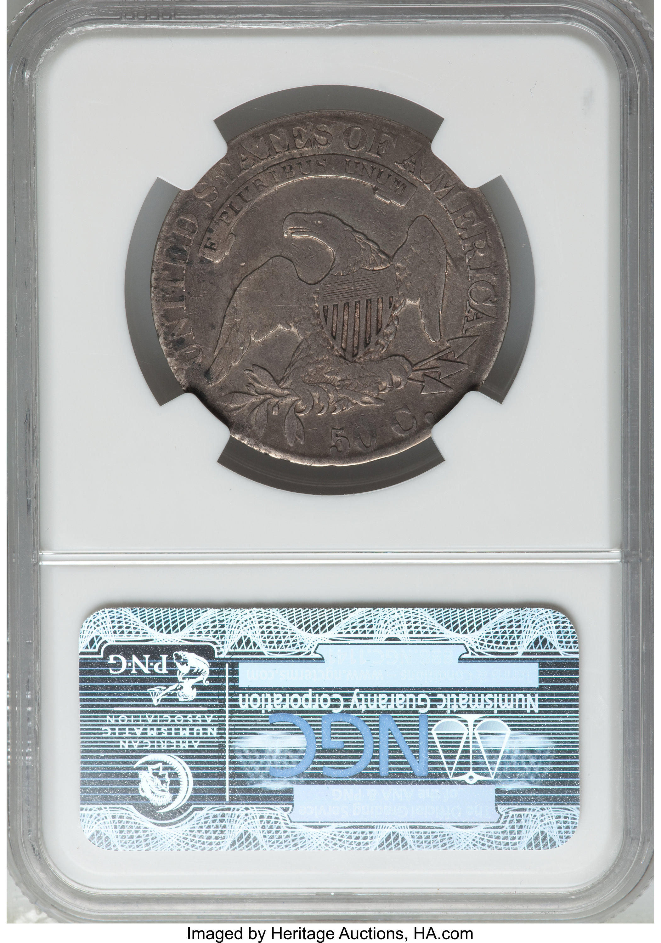 image for: 1827 50C Square Base 2, O-137, R.6, Fine 12 NGC....
