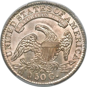 image for: 1834 50C Large Date, Large Letters, O-101, R.1, MS64 PCGS. CAC....