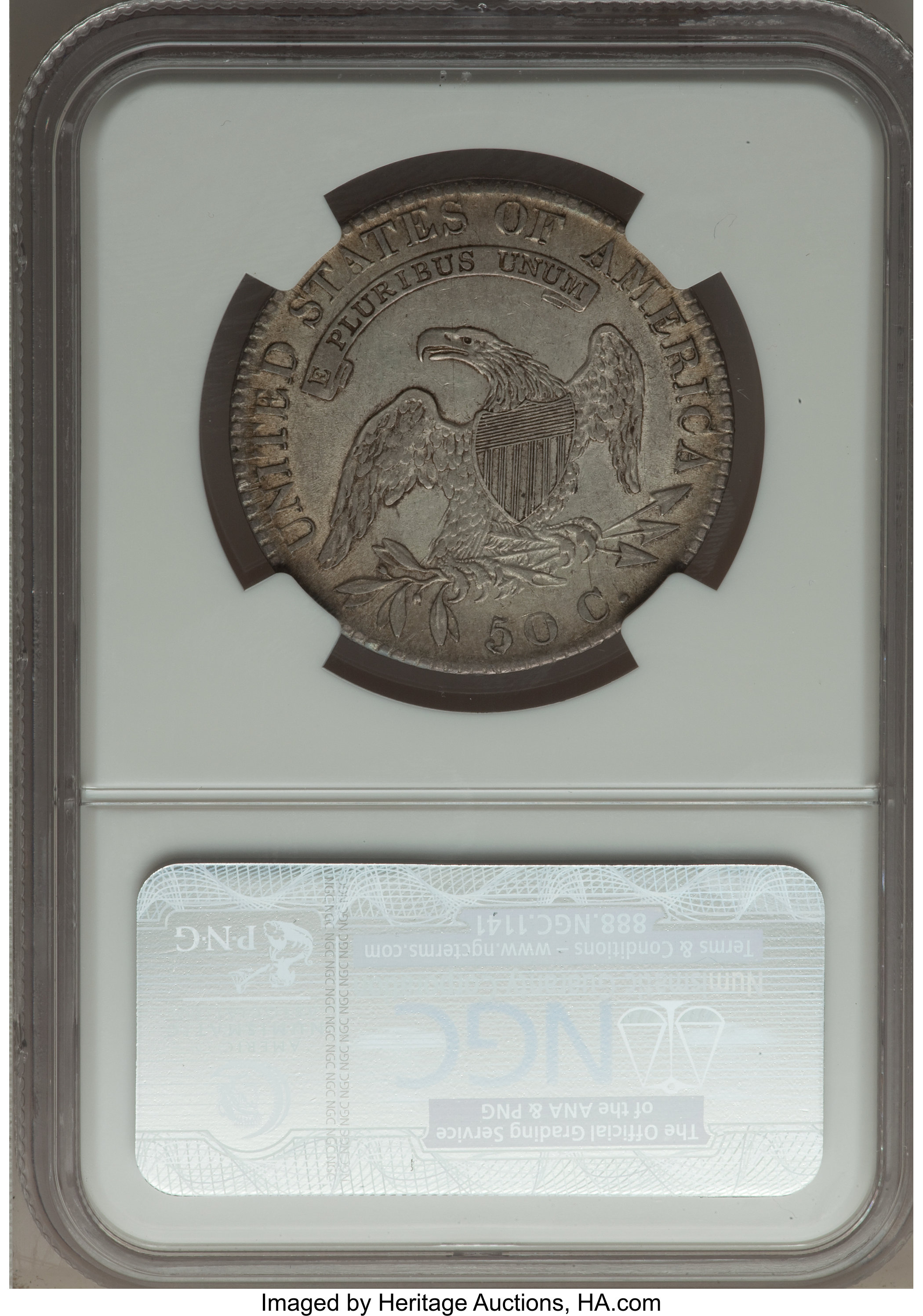 image for: 1819/8 50C Large 9, O-106, R.4, AU55 NGC. NGC Census: (0/0). PCGS Population (0/0).  From The Skidaway Island Collectio...