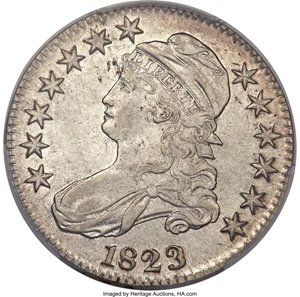 image for: 1823 50C Ugly 3, O-110a, R.3, AU53 PCGS....