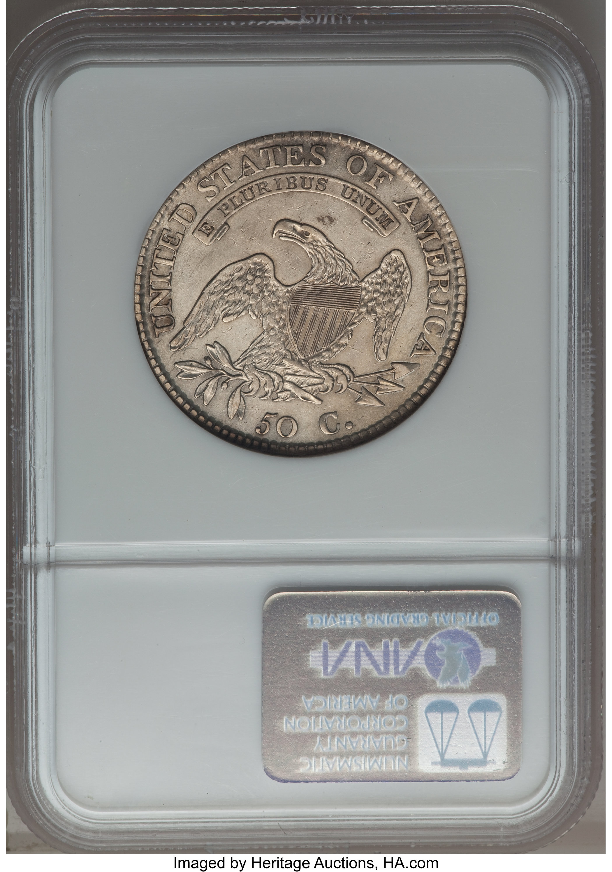 image for: 1812/1 50C Large 8, O-101a, R.5, AU53 NGC....