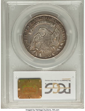 image for: 1829 50C Small Letters, O-112, R.1, VF35 PCGS. PCGS Population (2/13). NGC Census: (0/0). Mintage: 3,712,156. ...