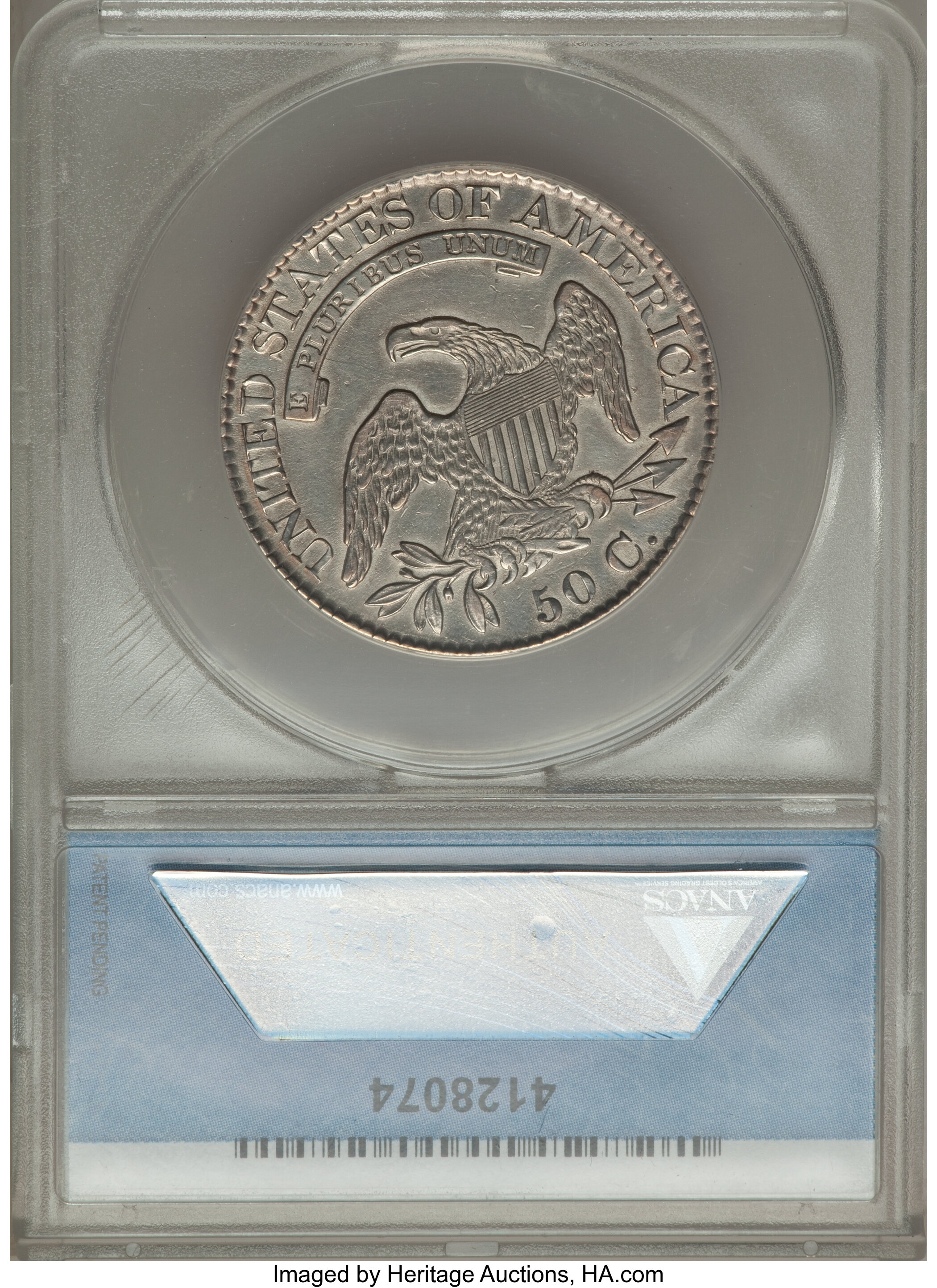 image for: 1826 50C O-104, R.3, -- Cleaned -- ANACS. AU53 Details. NGC Census: (0/0). PCGS Population (0/0). Mintage: 4,000,000. ...